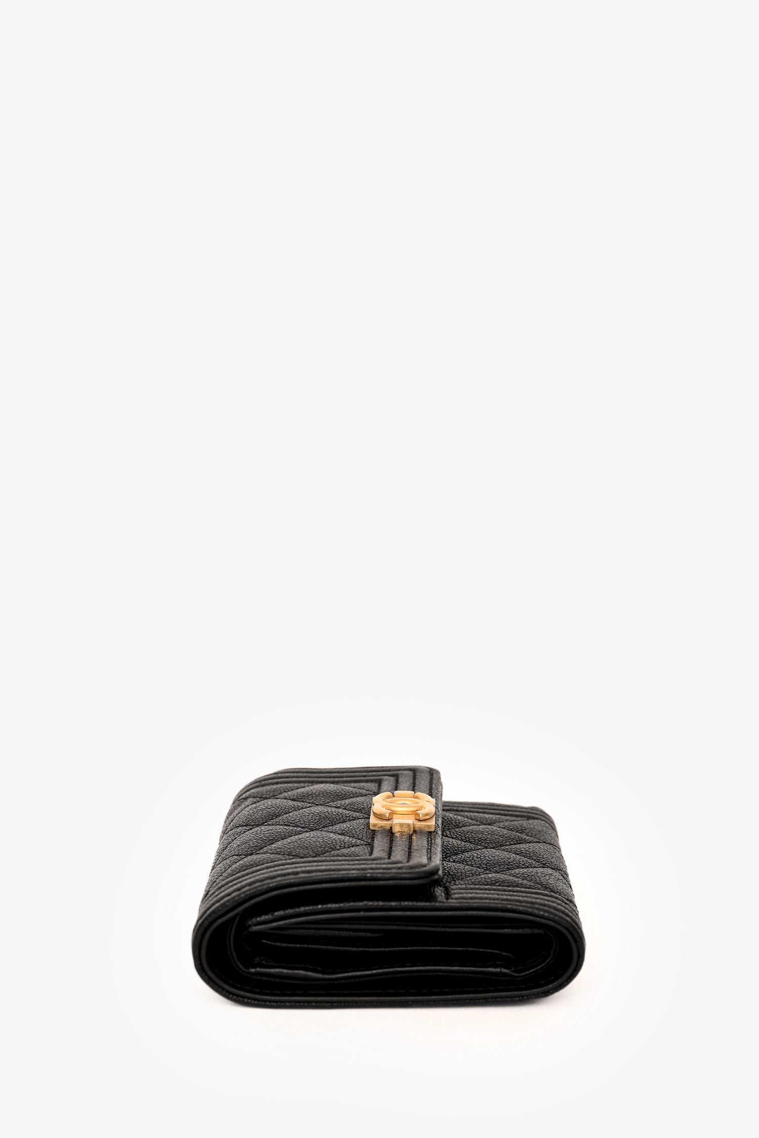 Pre-Loved Chanel™ 2018/19 Black Caviar Small Flap Wallet