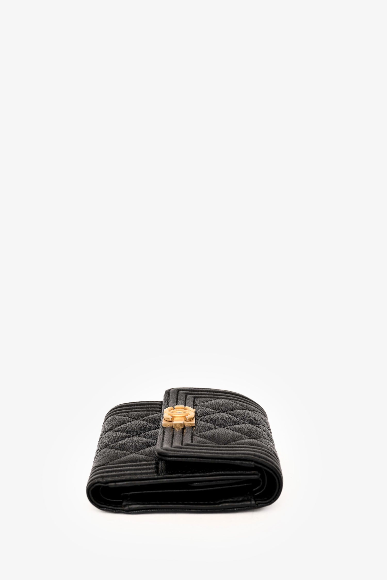 Pre-Loved Chanel™ 2018/19 Black Caviar Small Flap Wallet