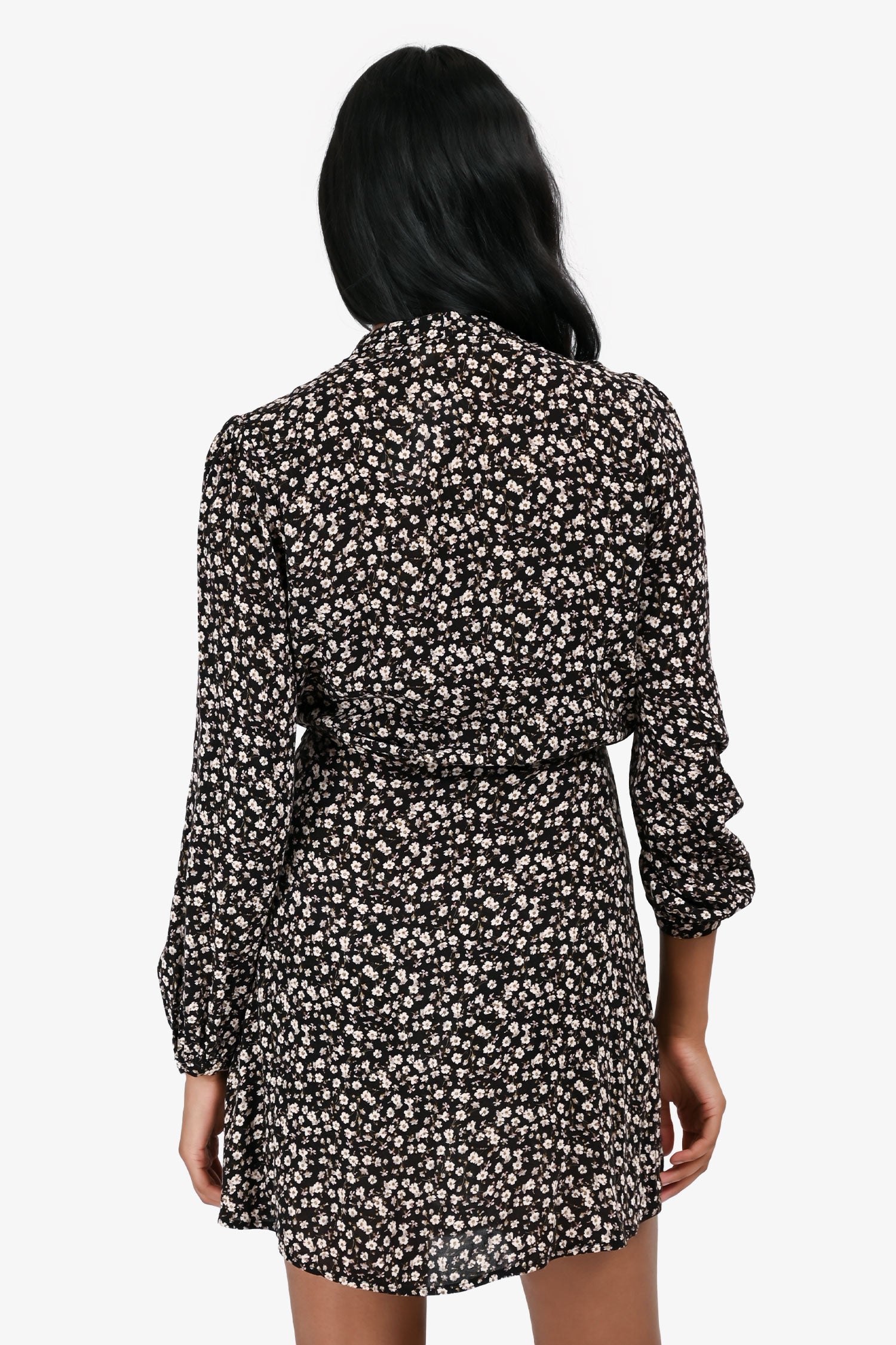 Zimmermann Black/Pink Floral Long Sleeves Mini Dress Size 0