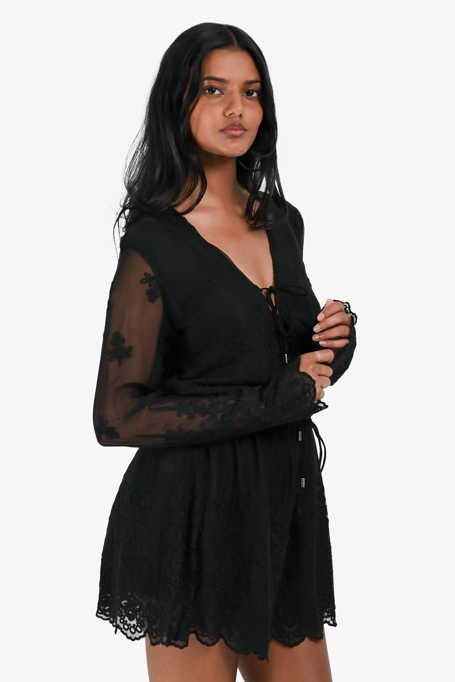 Zimmermann Black Embroidered Romper Size 1