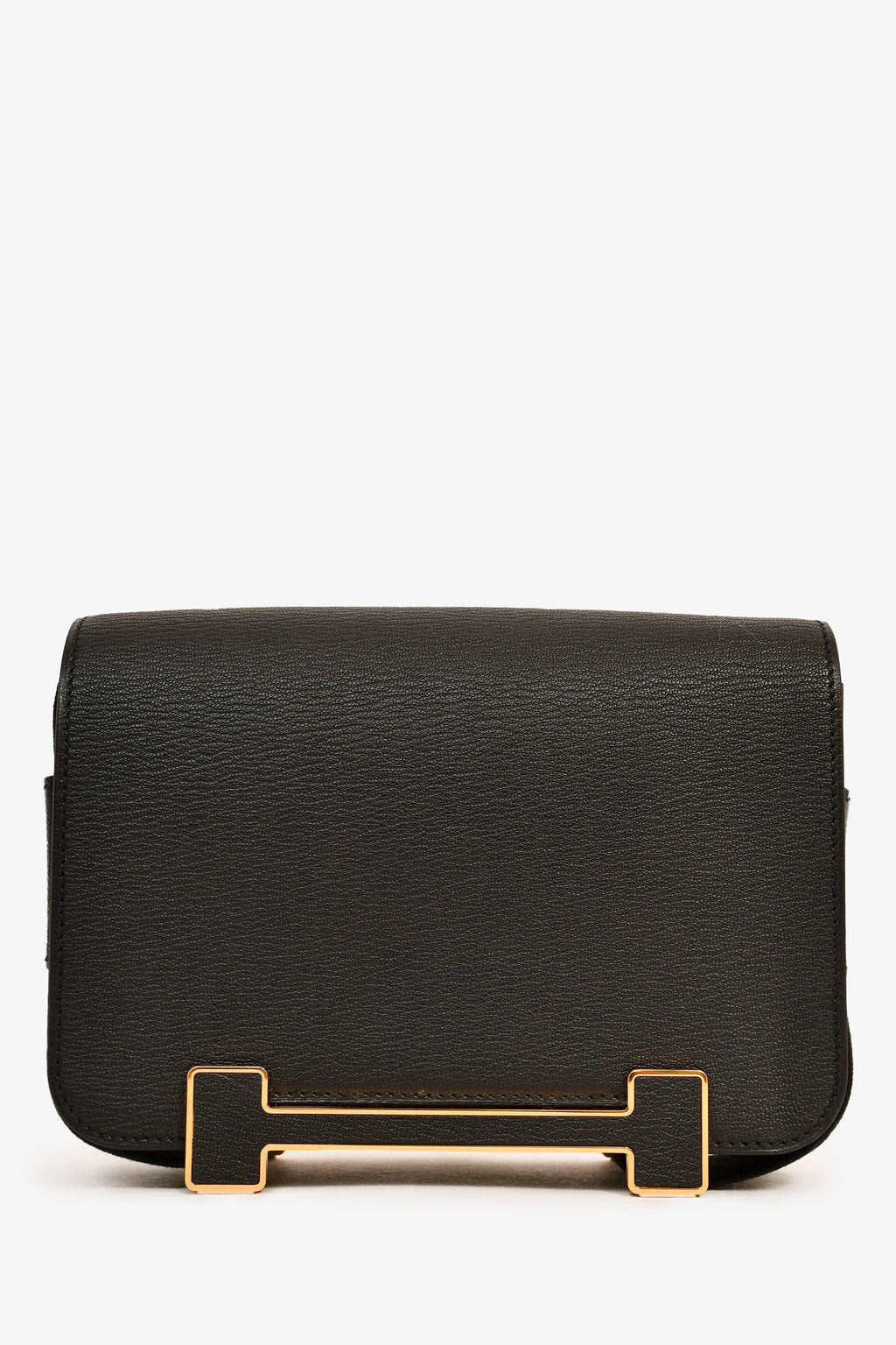 Hermès 2022 Black Chèvre Mysore Leather 'Geta' Crossbody Bag