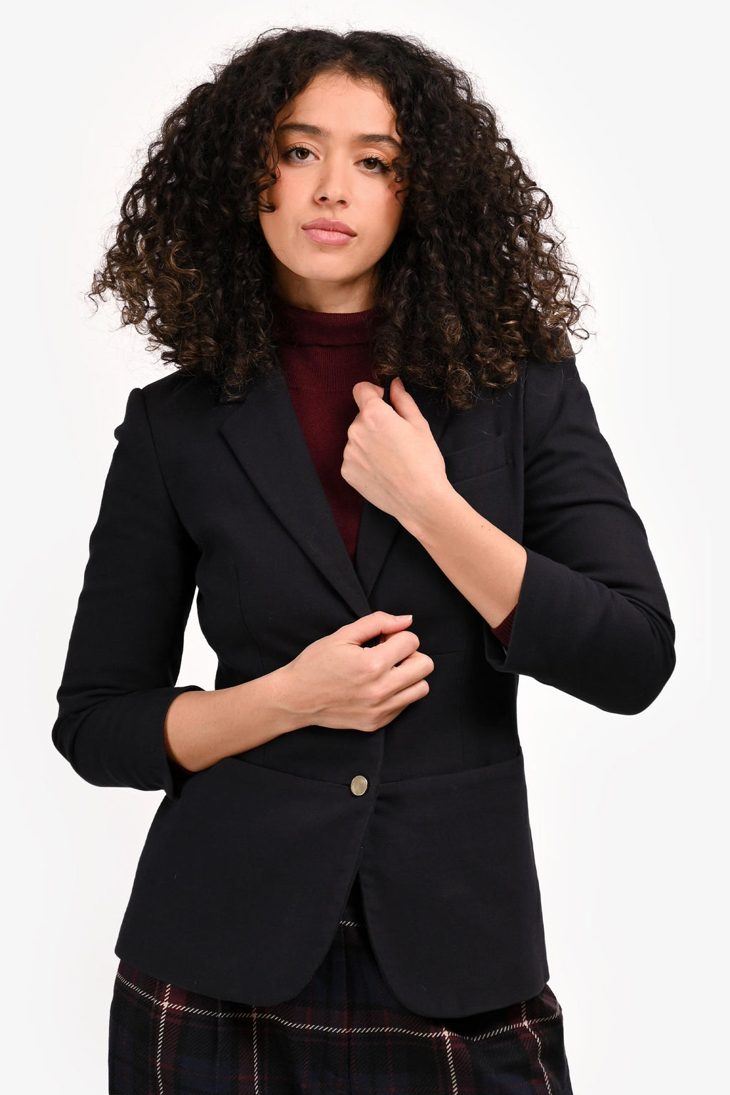 The Row Navy 3/4 Sleeve Single Breasted Blazer Size 2