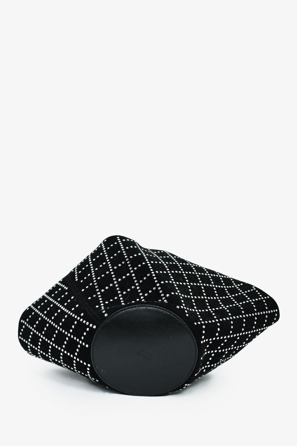 Khaite Black Suede/Crystal Mini 'Lotus' Drawstring Bag