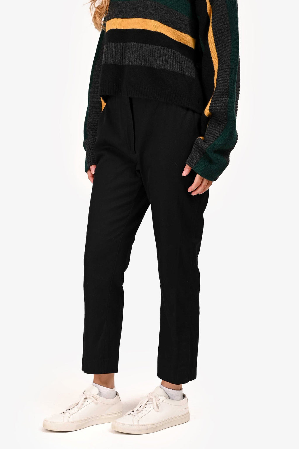 Christian Dior Black Cotton Twill Pants Size 4