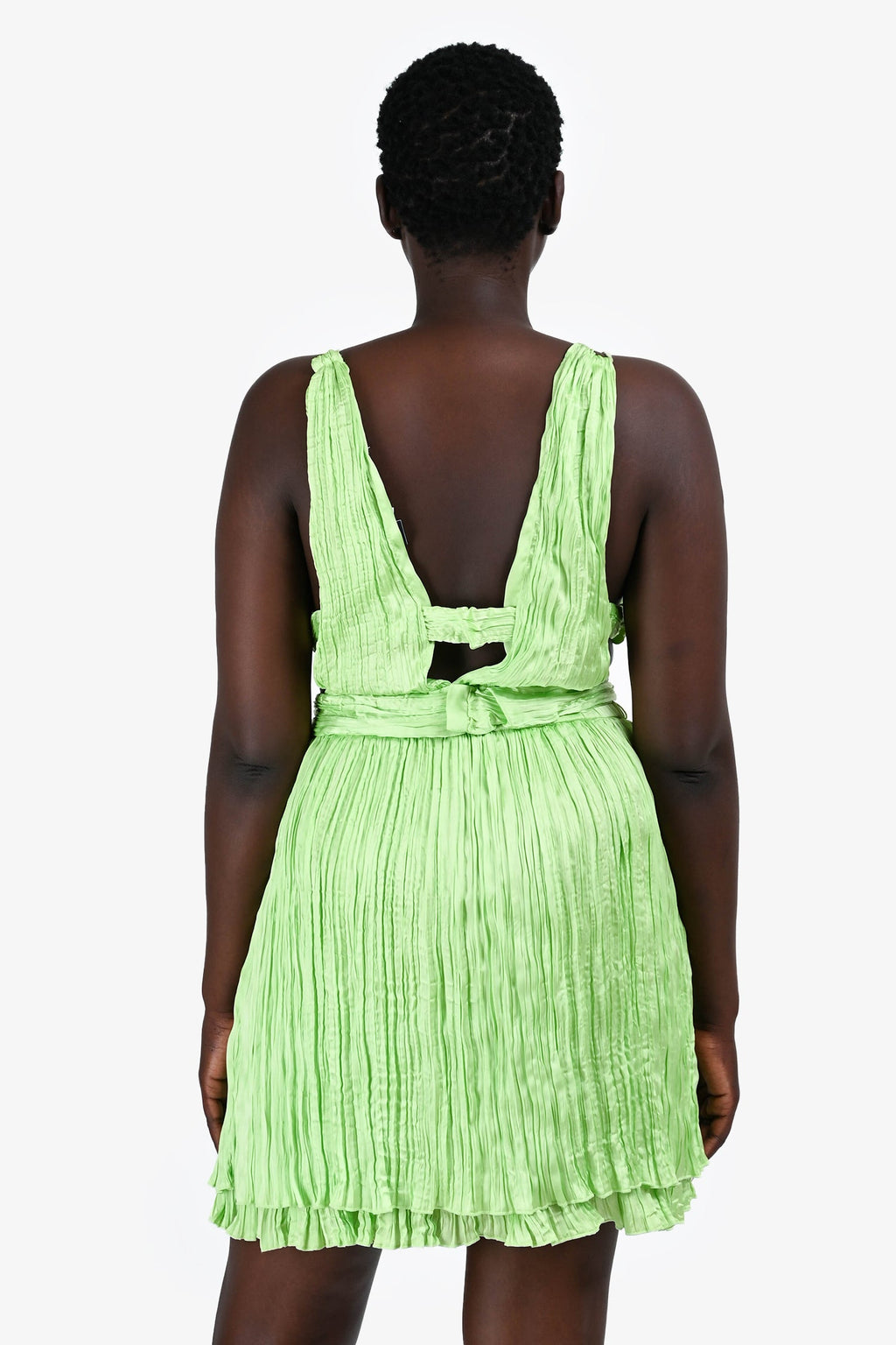Maje Green Pleated Cutout MIni Dress Size 42