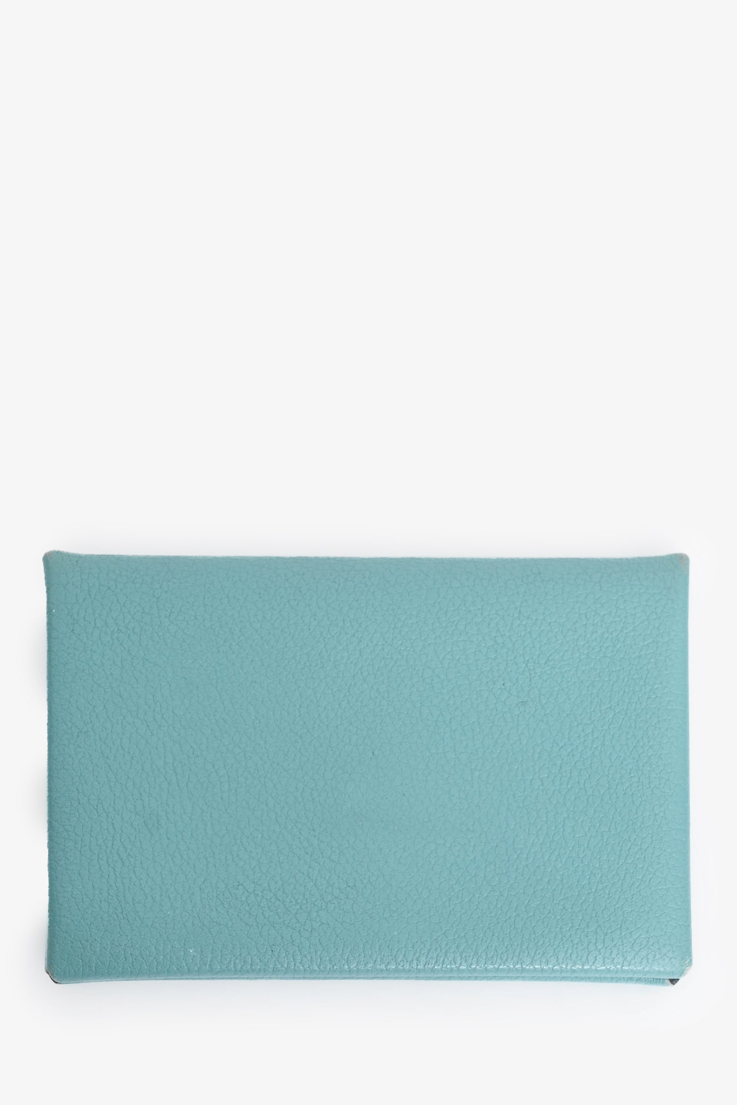 Hermès 2019 Blue Leather Calvi Duo Compact  Holder