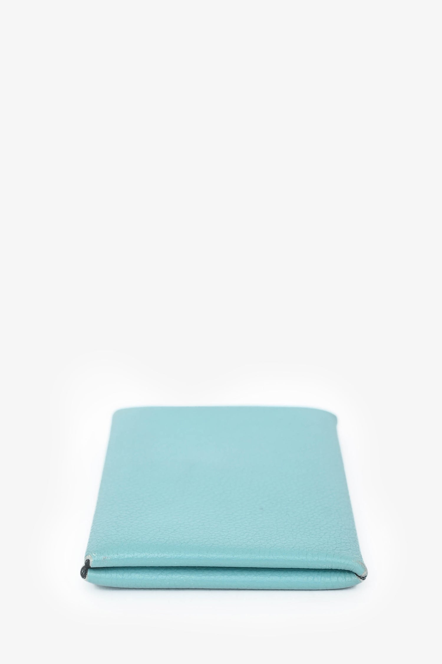 Hermès 2019 Blue Leather Calvi Duo Compact  Holder
