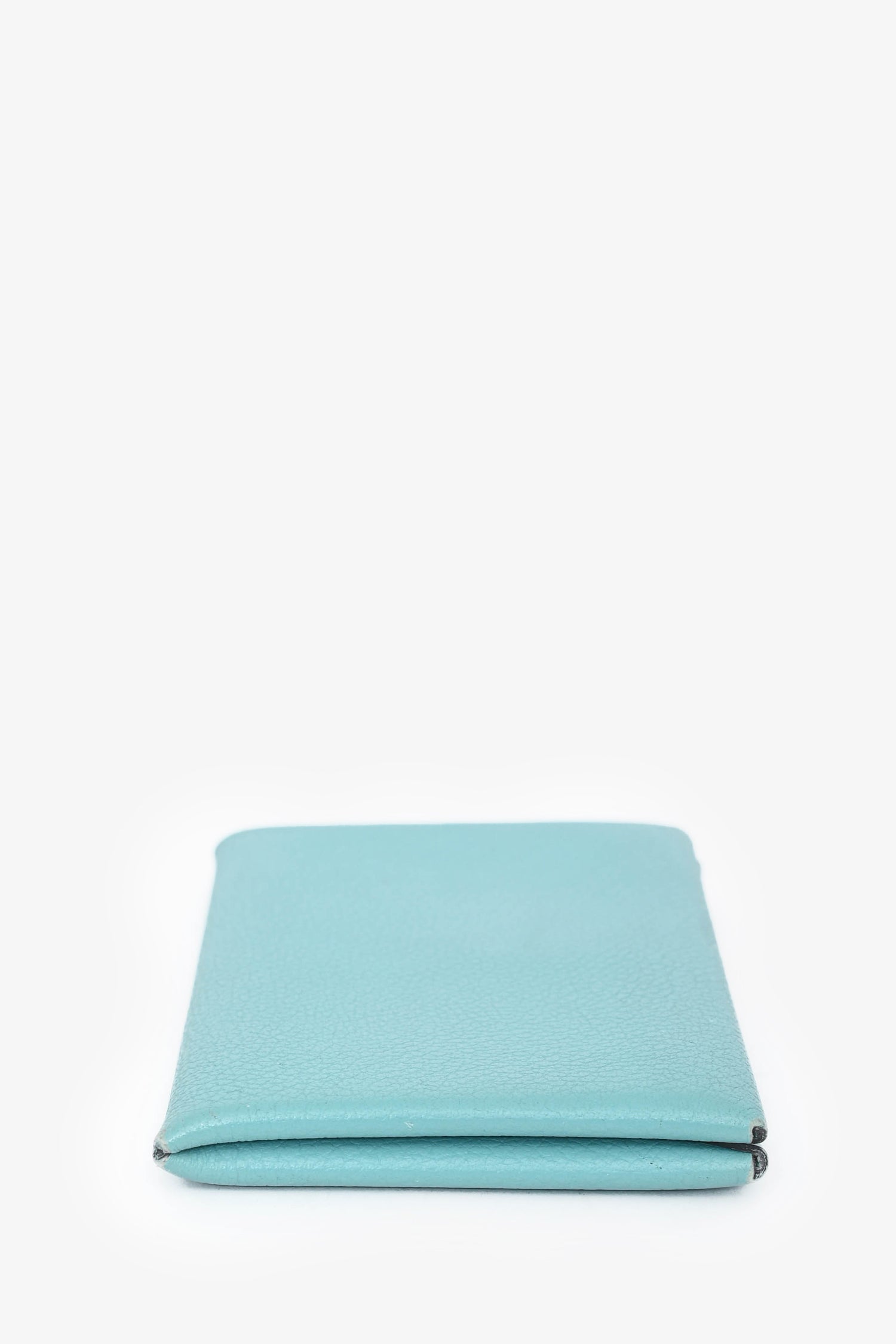 Hermès 2019 Blue Leather Calvi Duo Compact  Holder