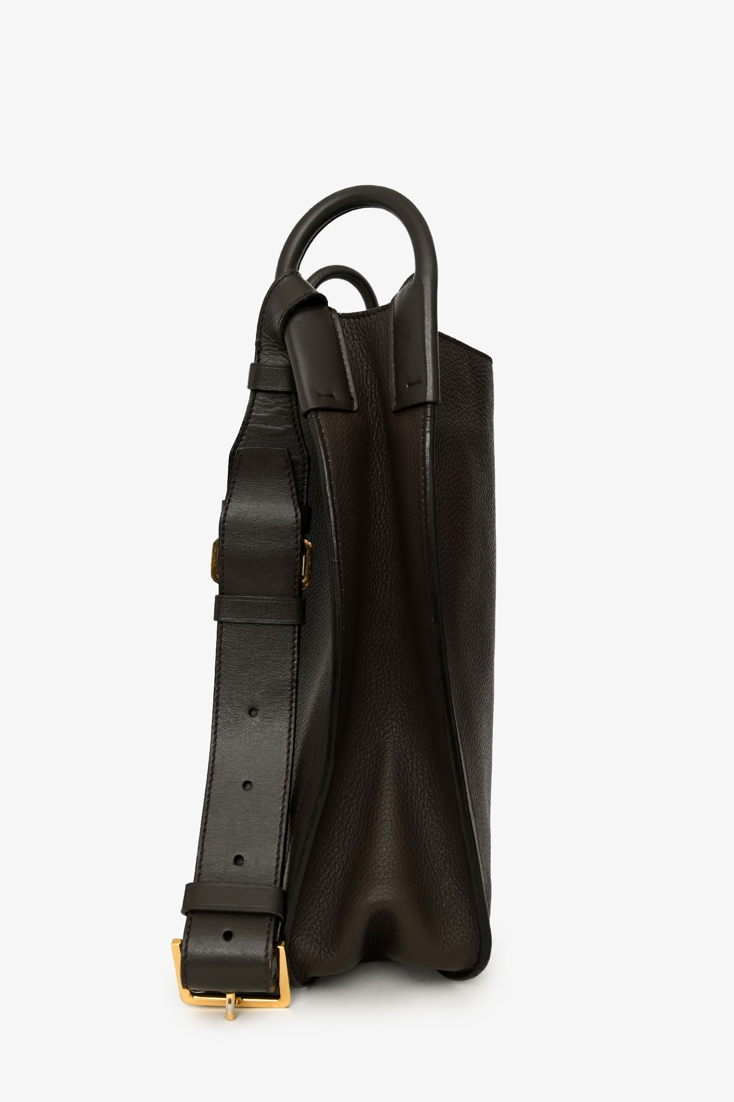 Tom Ford Brown Leather Oversized Crossbody Bag