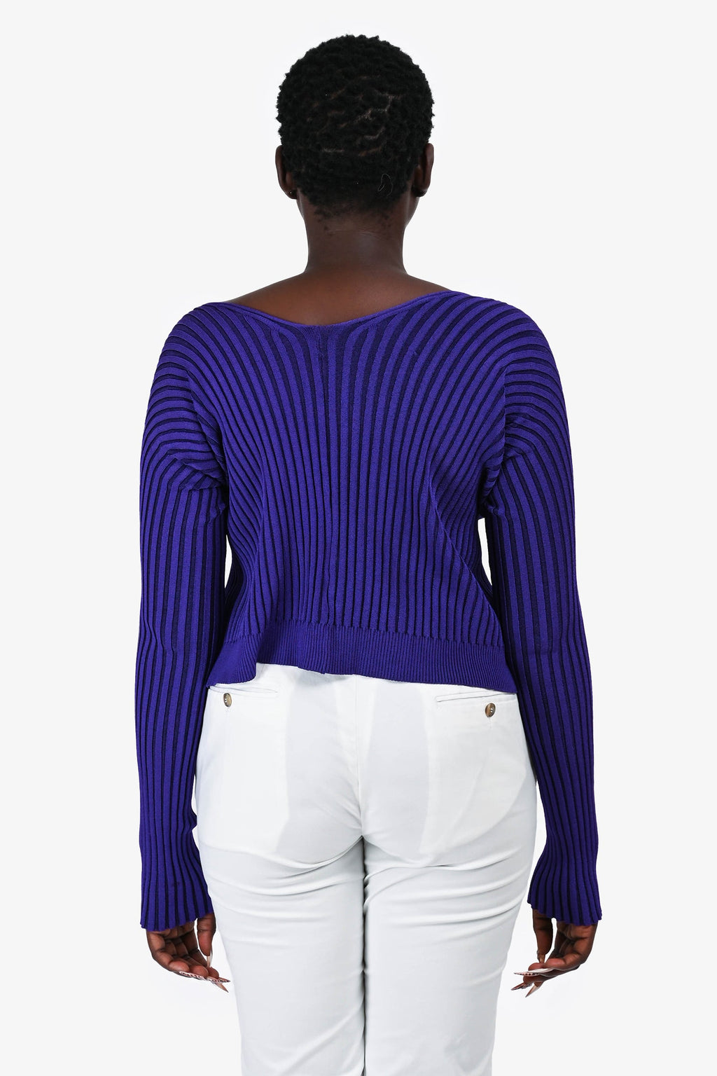 Jacquemus Purple Ribbed Knit Ribbed 'La Maille Pralù' igan Size 38