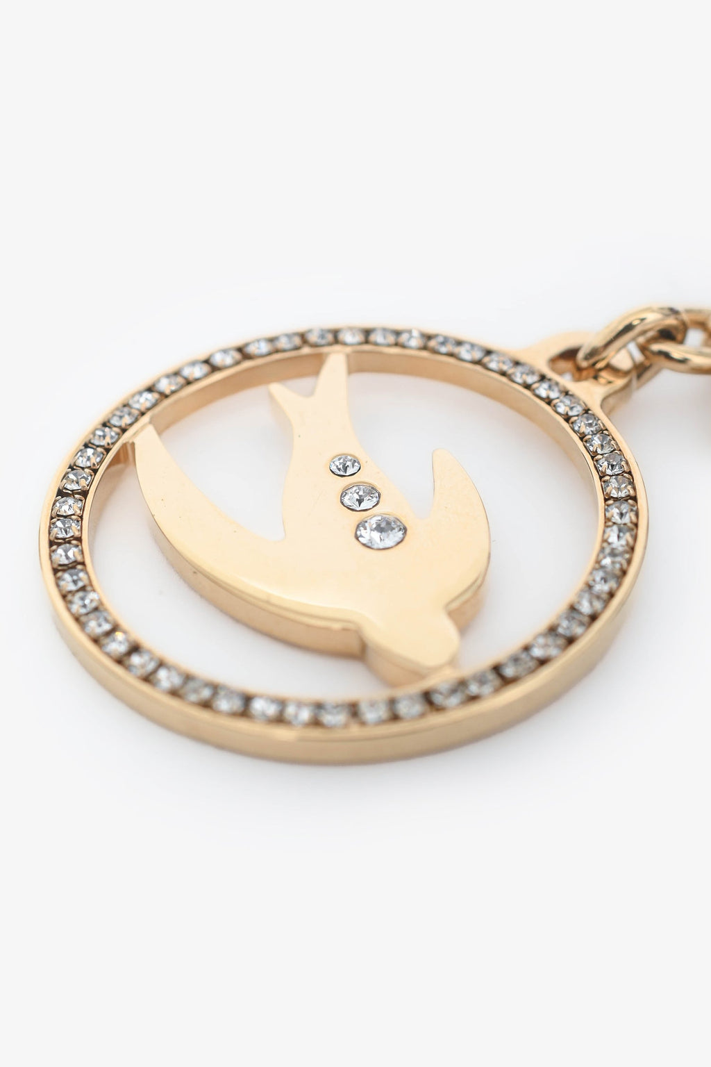 Miu Miu Gold-Tone Metal Crystal Embellished Bag Charm