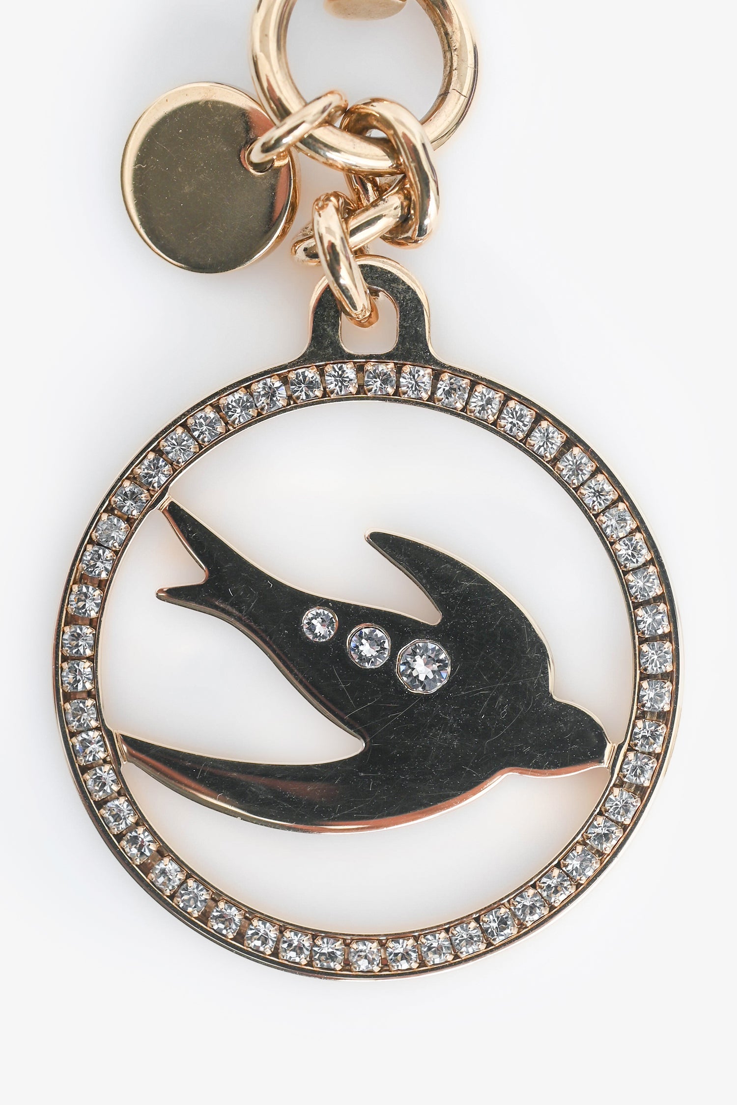 Miu Miu Gold-Tone Metal Crystal Embellished Bag Charm