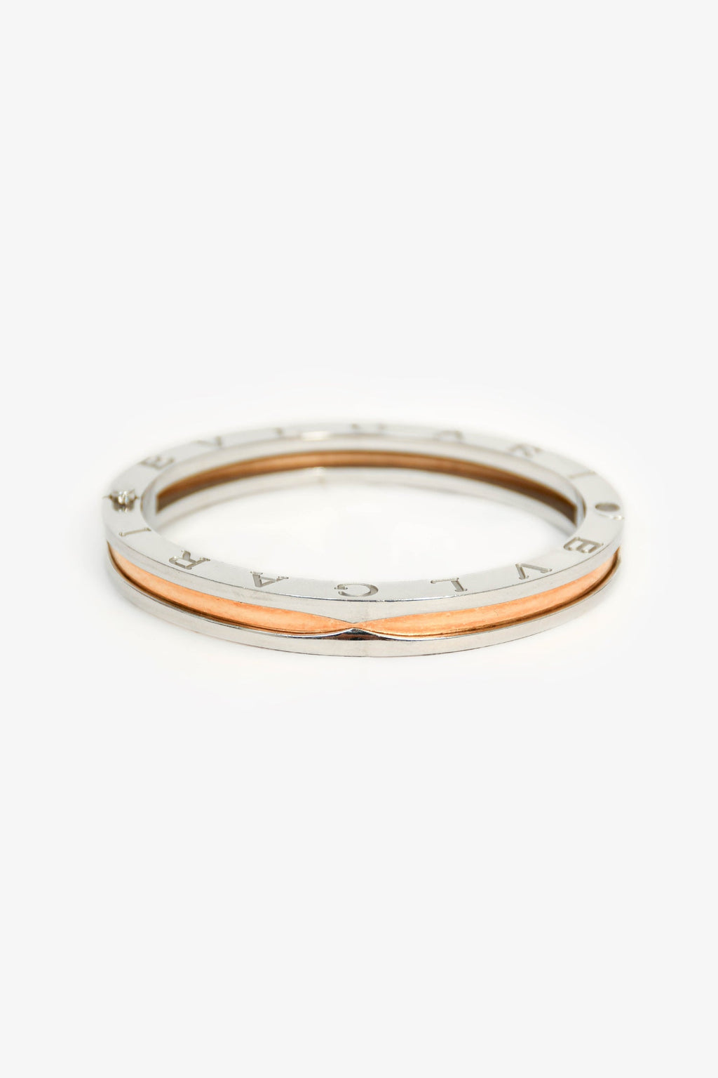 Bvlgari Stainless Steel/18K Yellow Gold B.Zero1 Bangle Bracelet