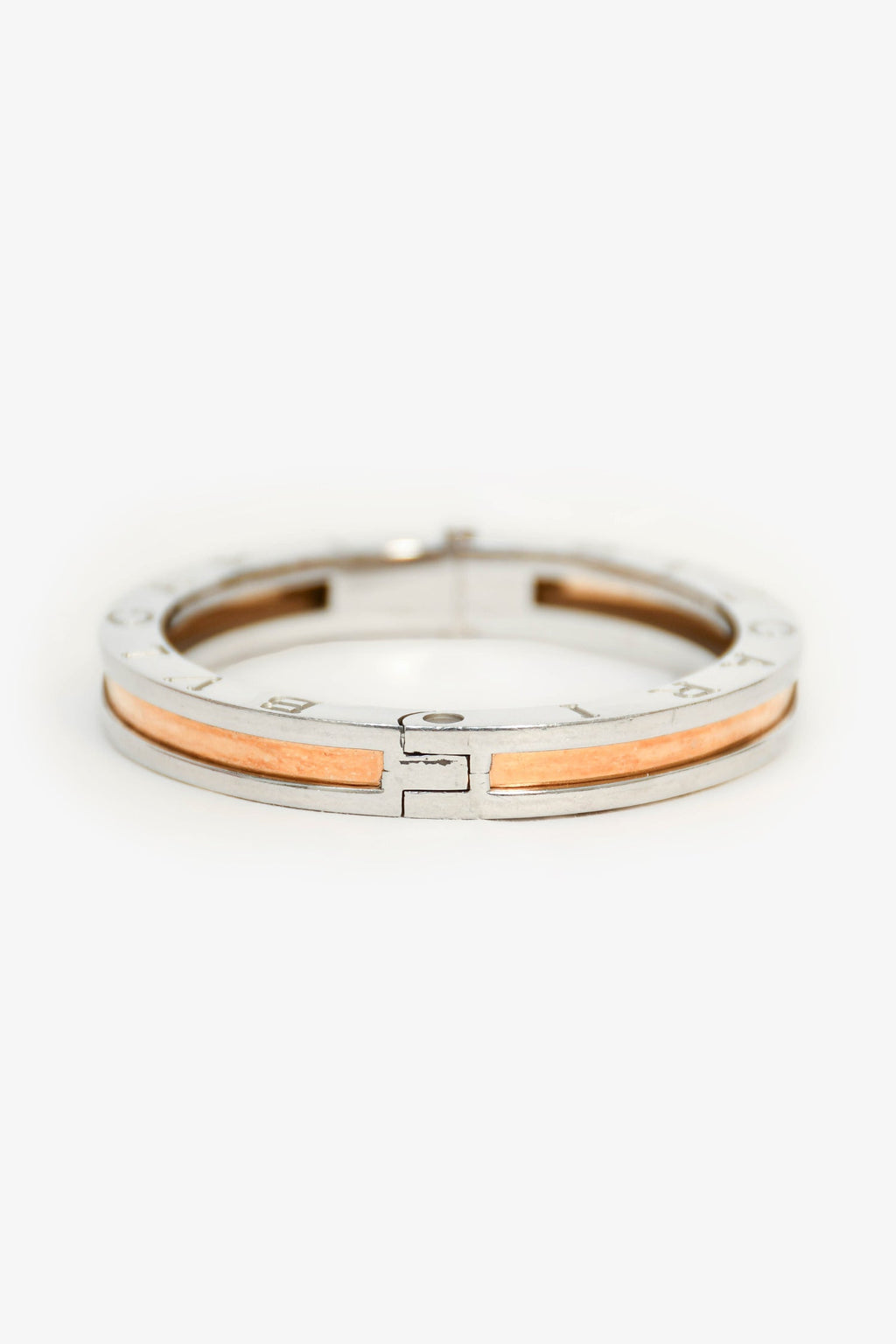 Bvlgari Stainless Steel/18K Yellow Gold B.Zero1 Bangle Bracelet