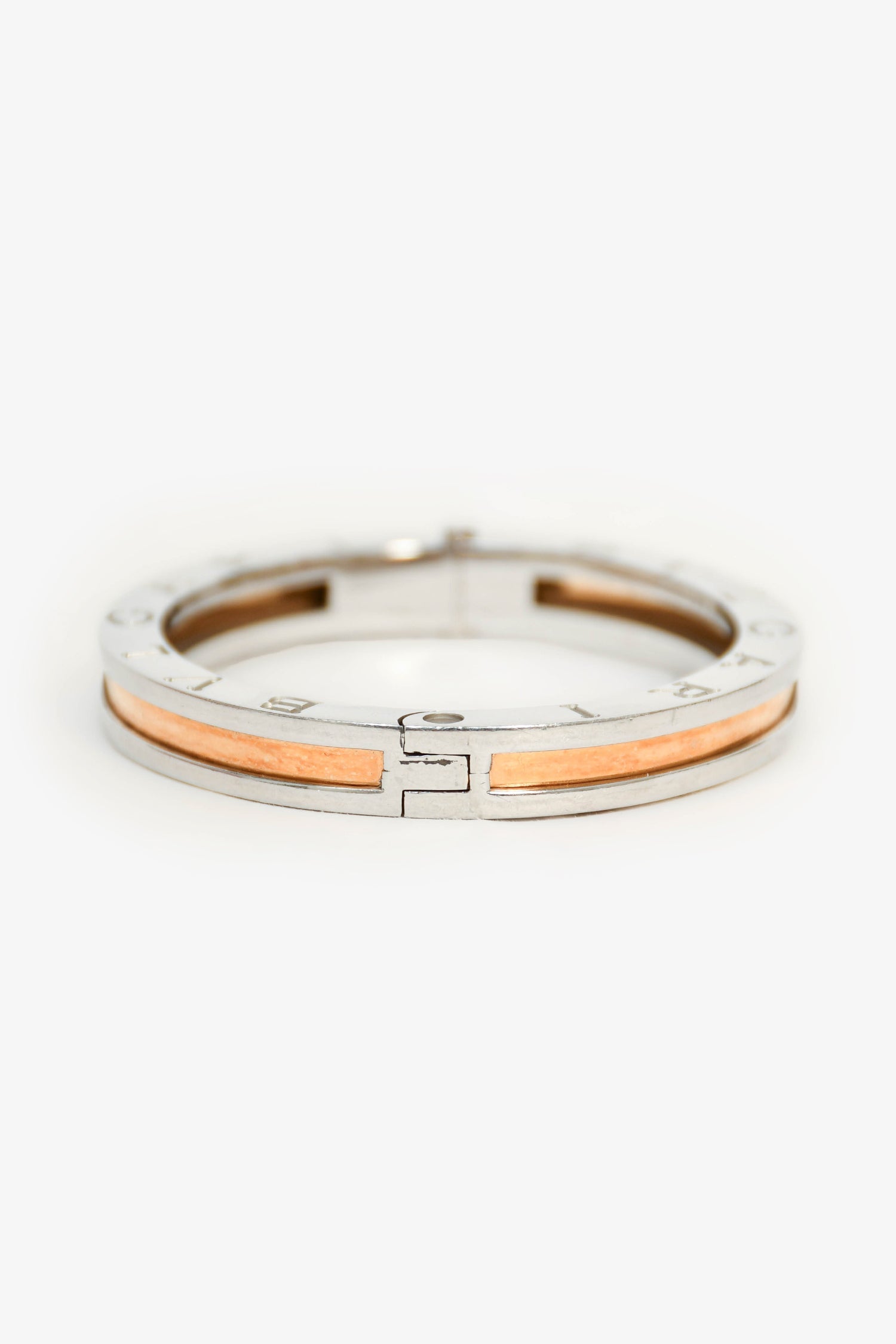 Bvlgari Stainless Steel/18K Yellow Gold B.Zero1 Bangle Bracelet
