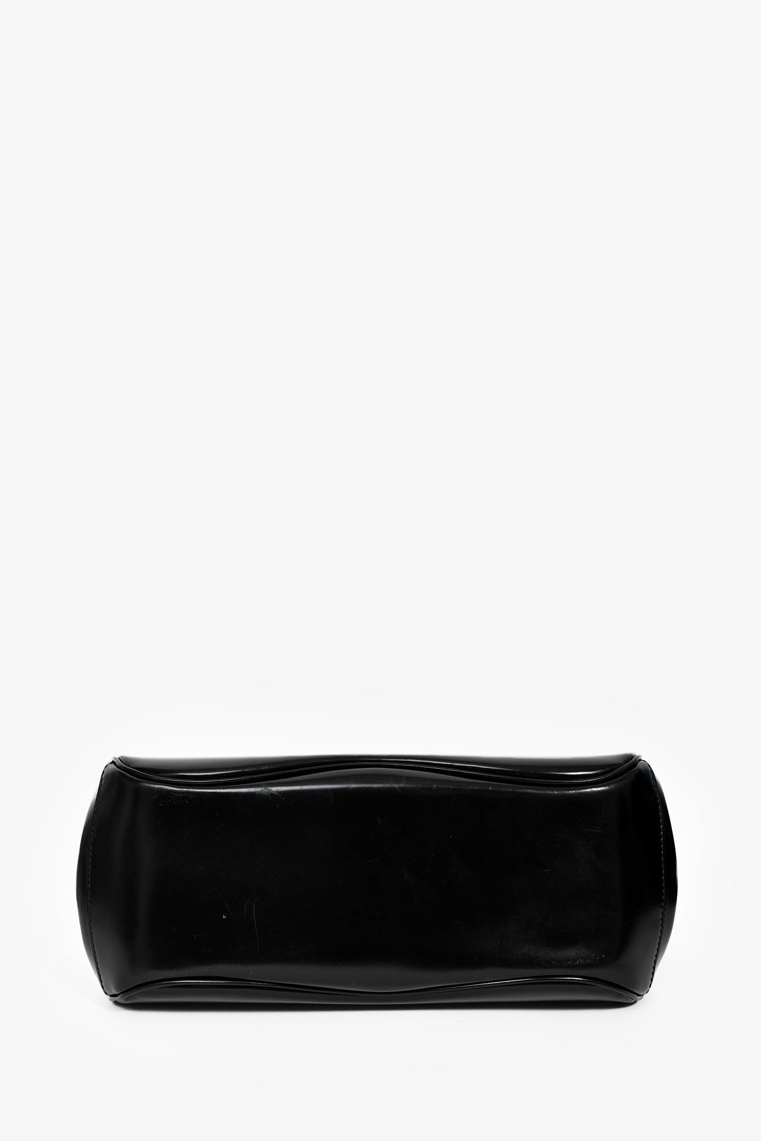 Gucci Black Leather Bamboo Medium 'Lady Lock' Top Handle Bag