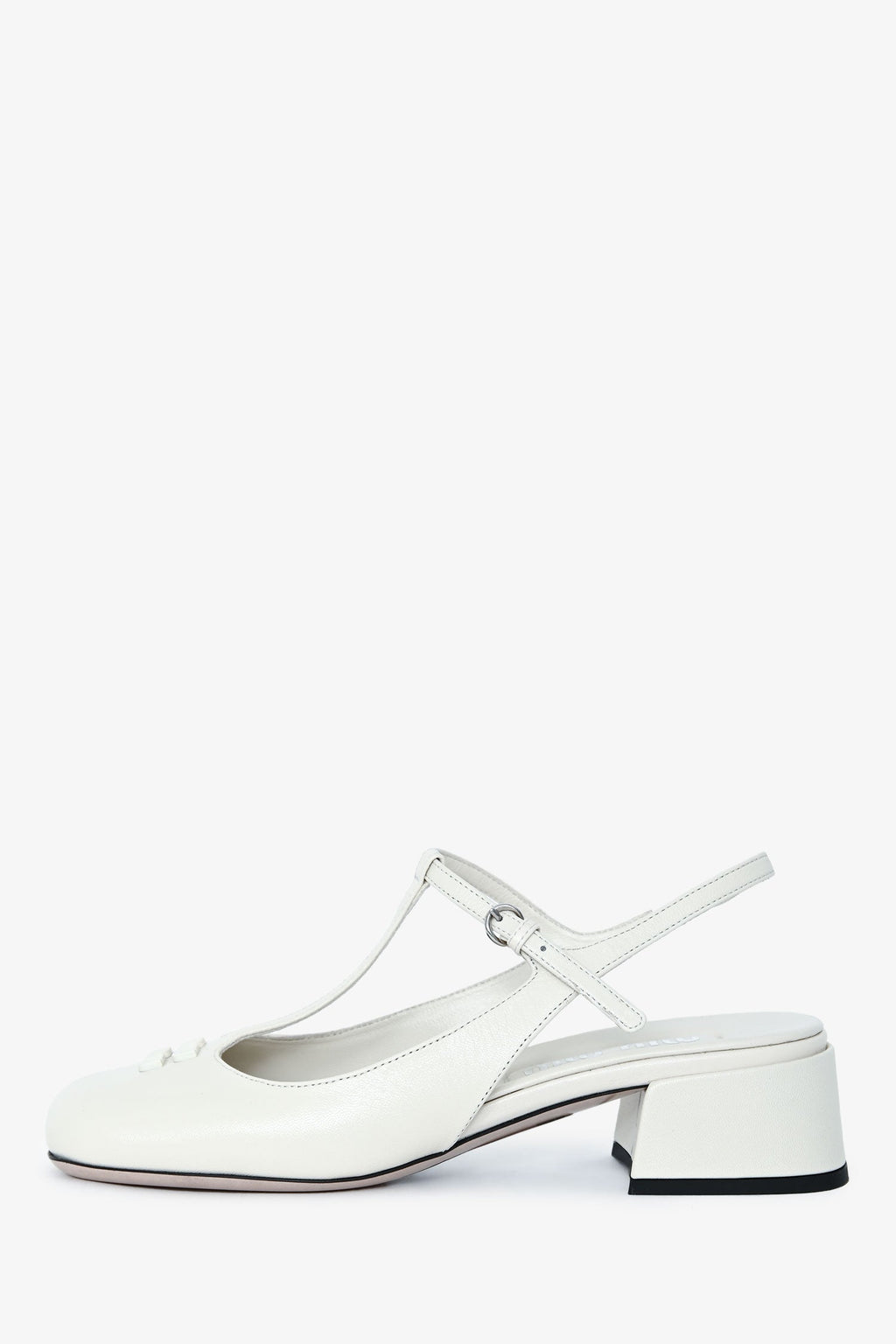 Miu Miu White Leather Mary Jane Flats Size 35