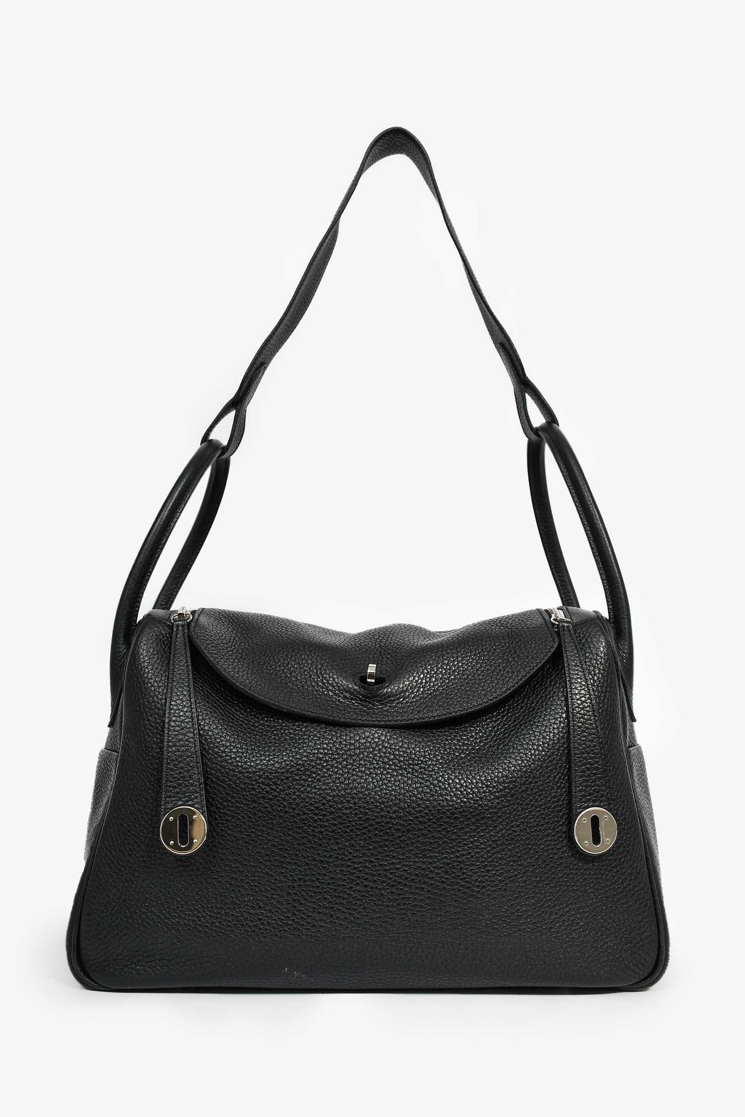 Hermès 2015 Black Clemence Leather Lindy 34