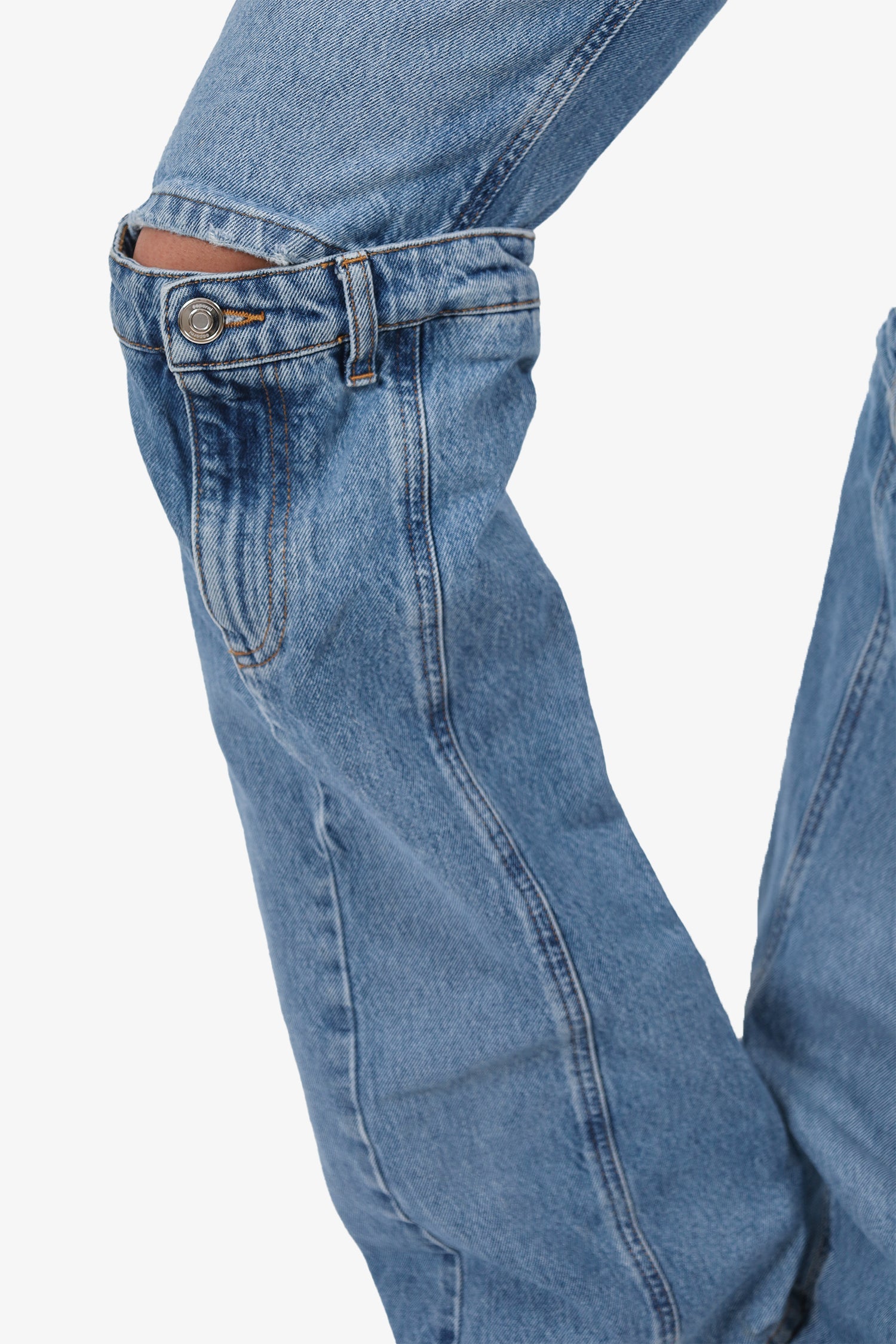 Coperni Blue Jeans 'Hybrid' Belt Jeans Size 6