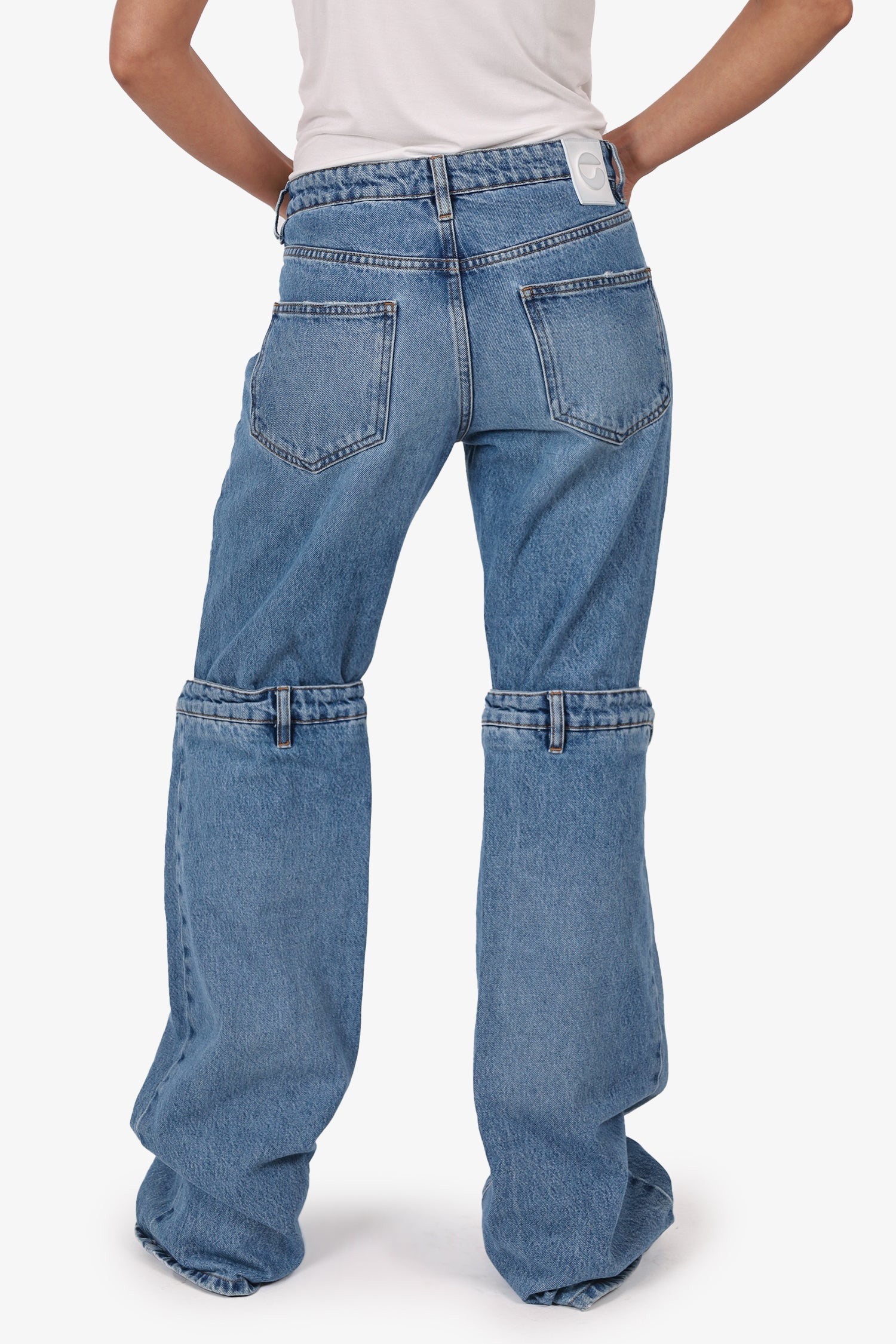 Coperni Blue Jeans 'Hybrid' Belt Jeans Size 6