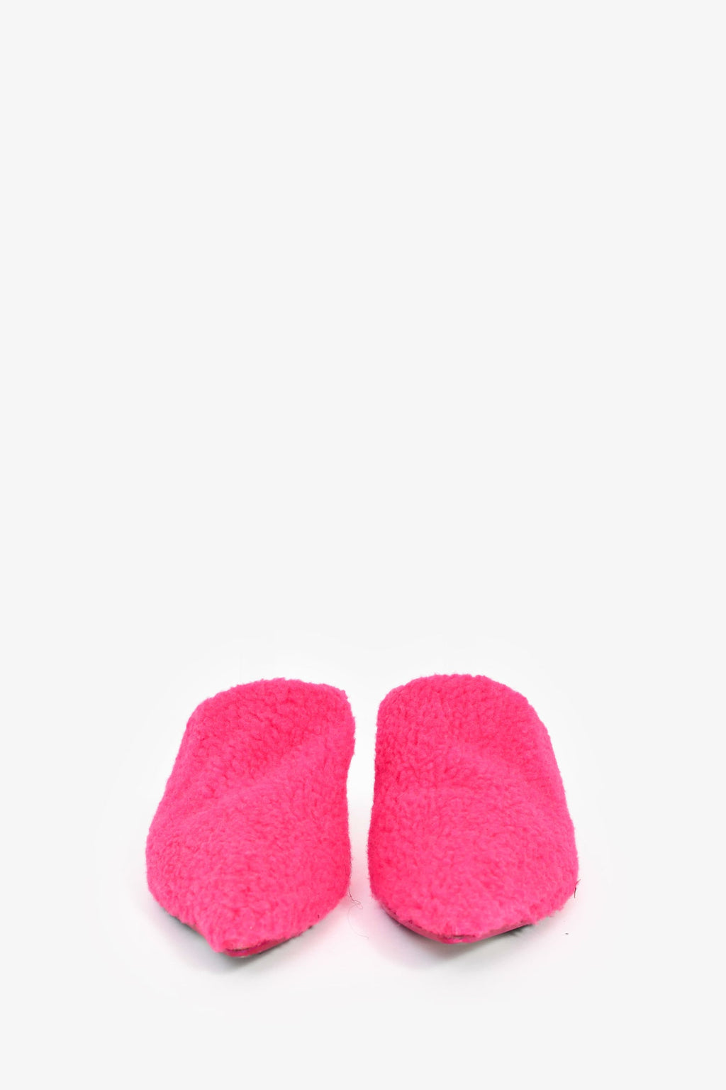 Loewe Black Pink Shearling Heeled Mules Size 37