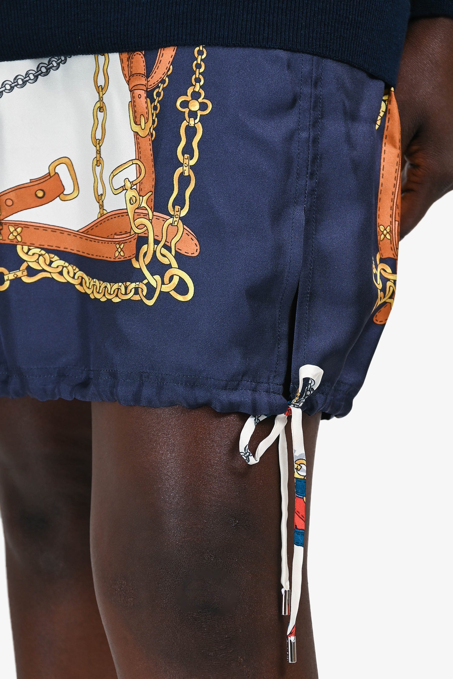 Louis Vuitton Navy Wool/Silk Scarf Sweater Dress Size M