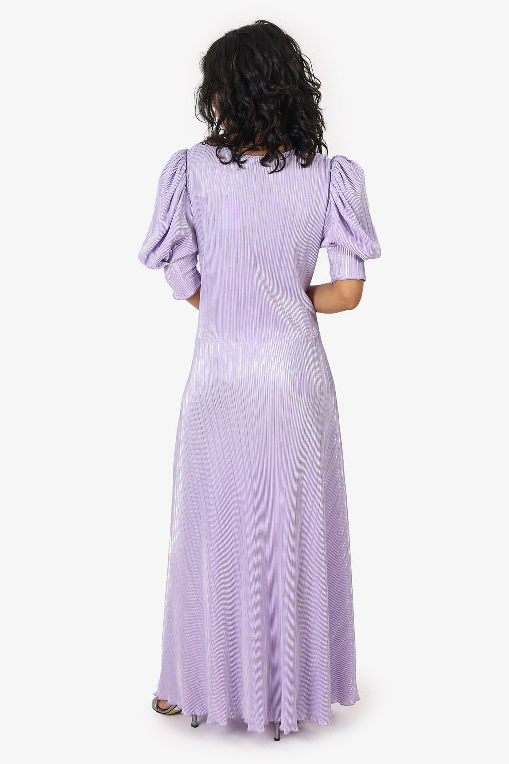 Rotate Birger Christensen Purple Puff Sleeve Sierina Dress Size 8