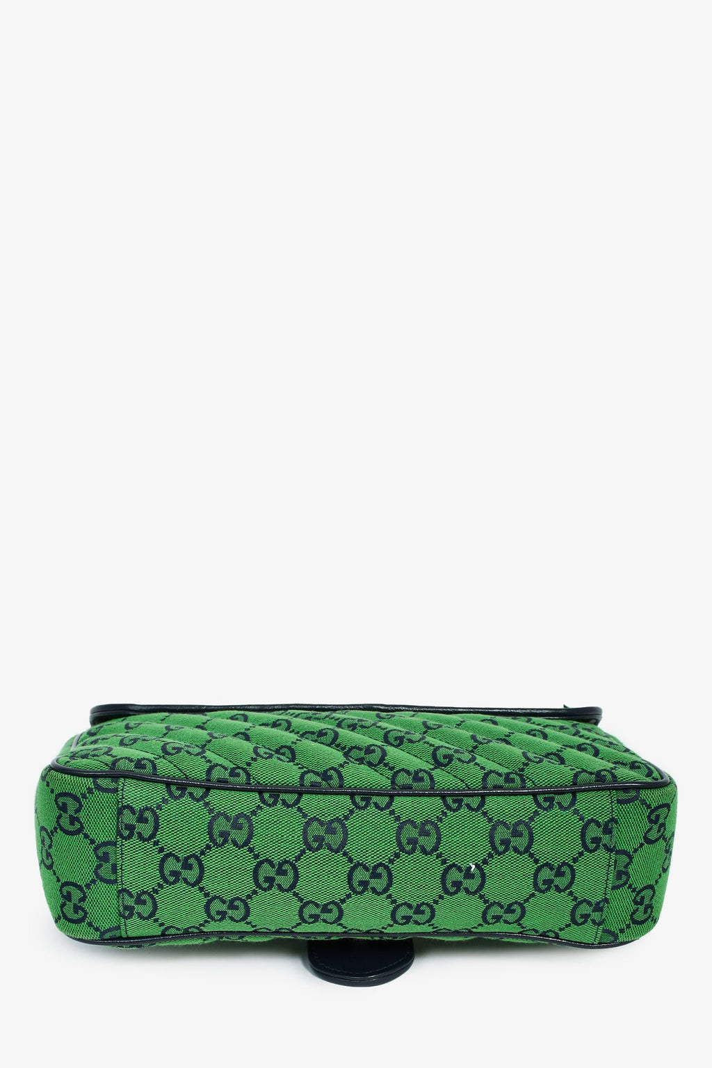 Gucci Green Canvas Navy Guccisima Small Marmont Shoulder Bag