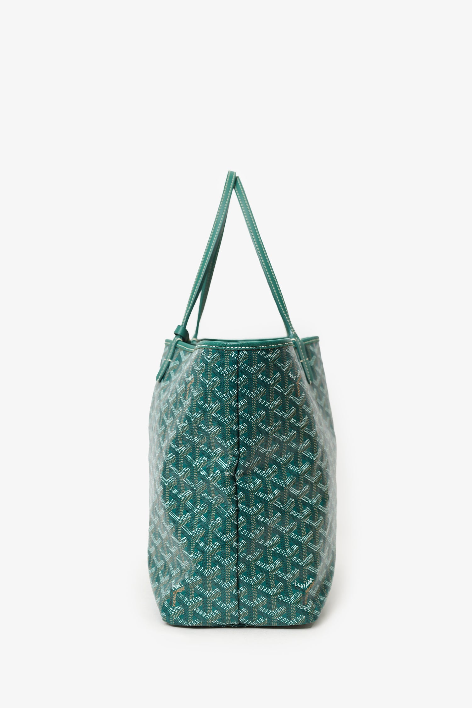 Goyard 2019 Green Goyardine St Louis PM Tote Bag With Pouch