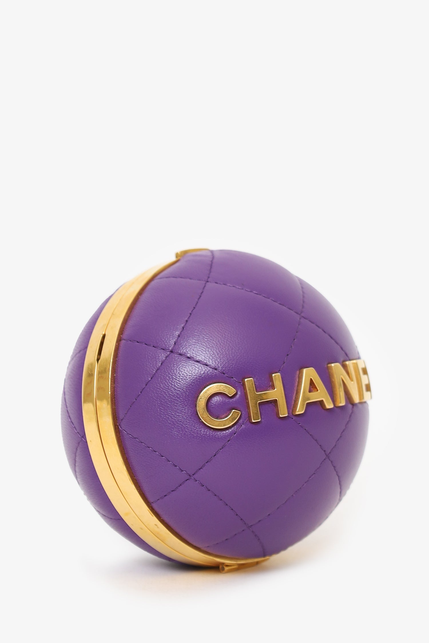 Pre-Loved Chanel™ 2022 Purple Paris-Le19M Coco Sphere Minaudiere Bag