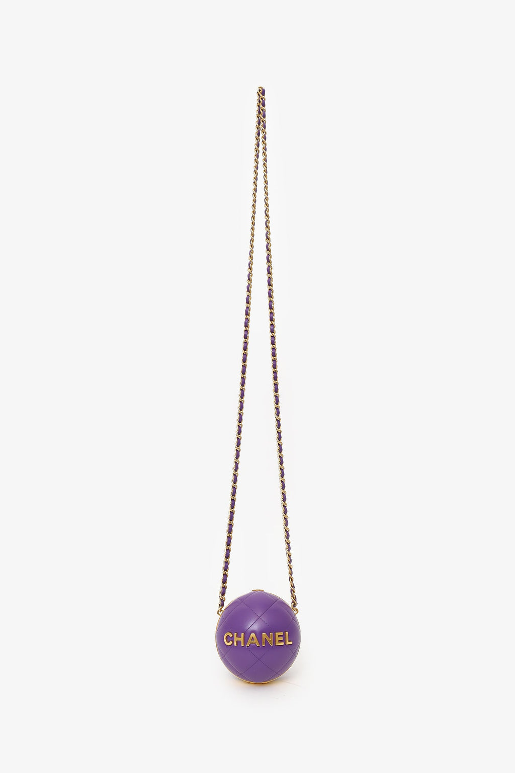 Pre-Loved Chanel™ 2022 Purple Paris-Le19M Coco Sphere Minaudiere Bag