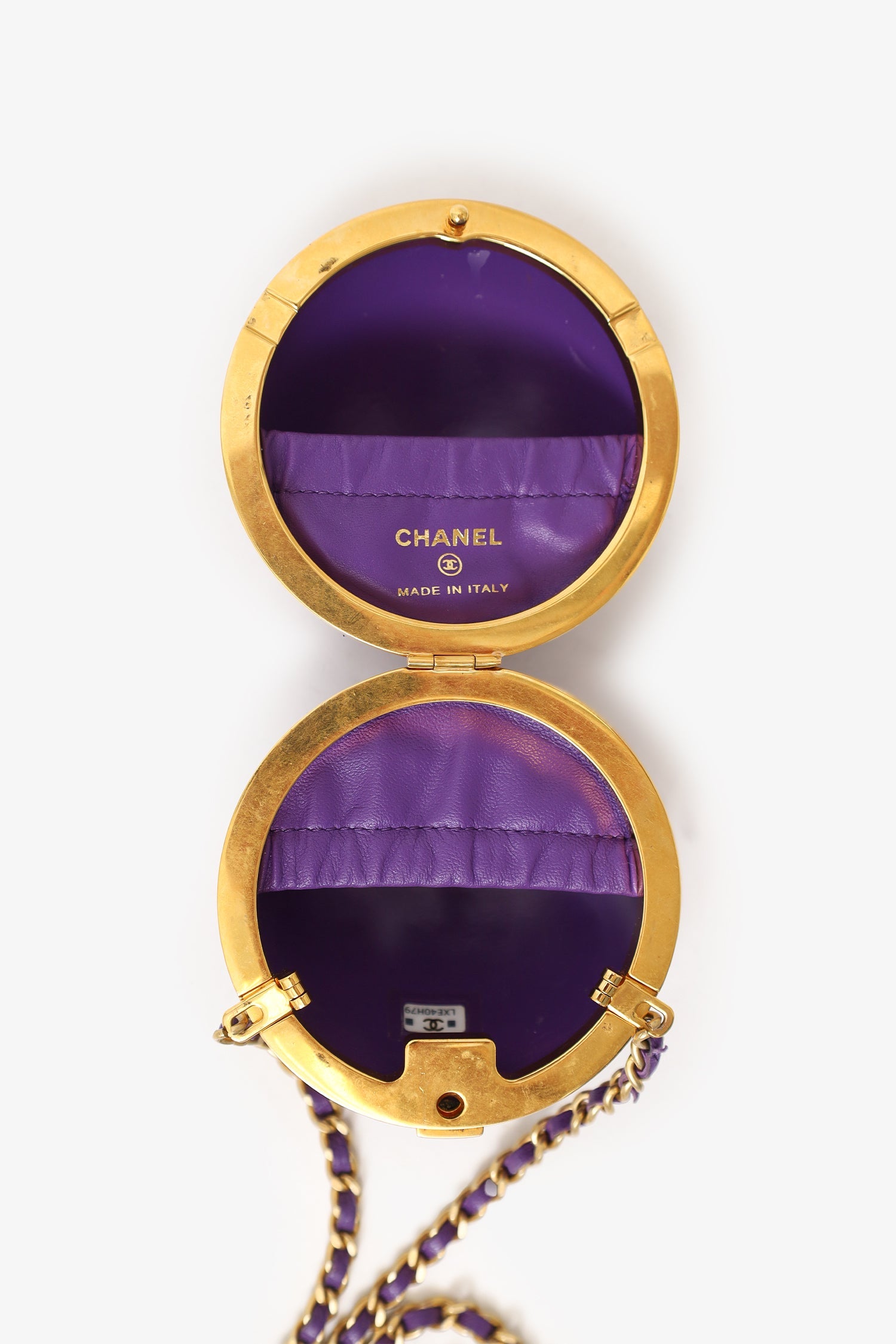 Pre-Loved Chanel™ 2022 Purple Paris-Le19M Coco Sphere Minaudiere Bag