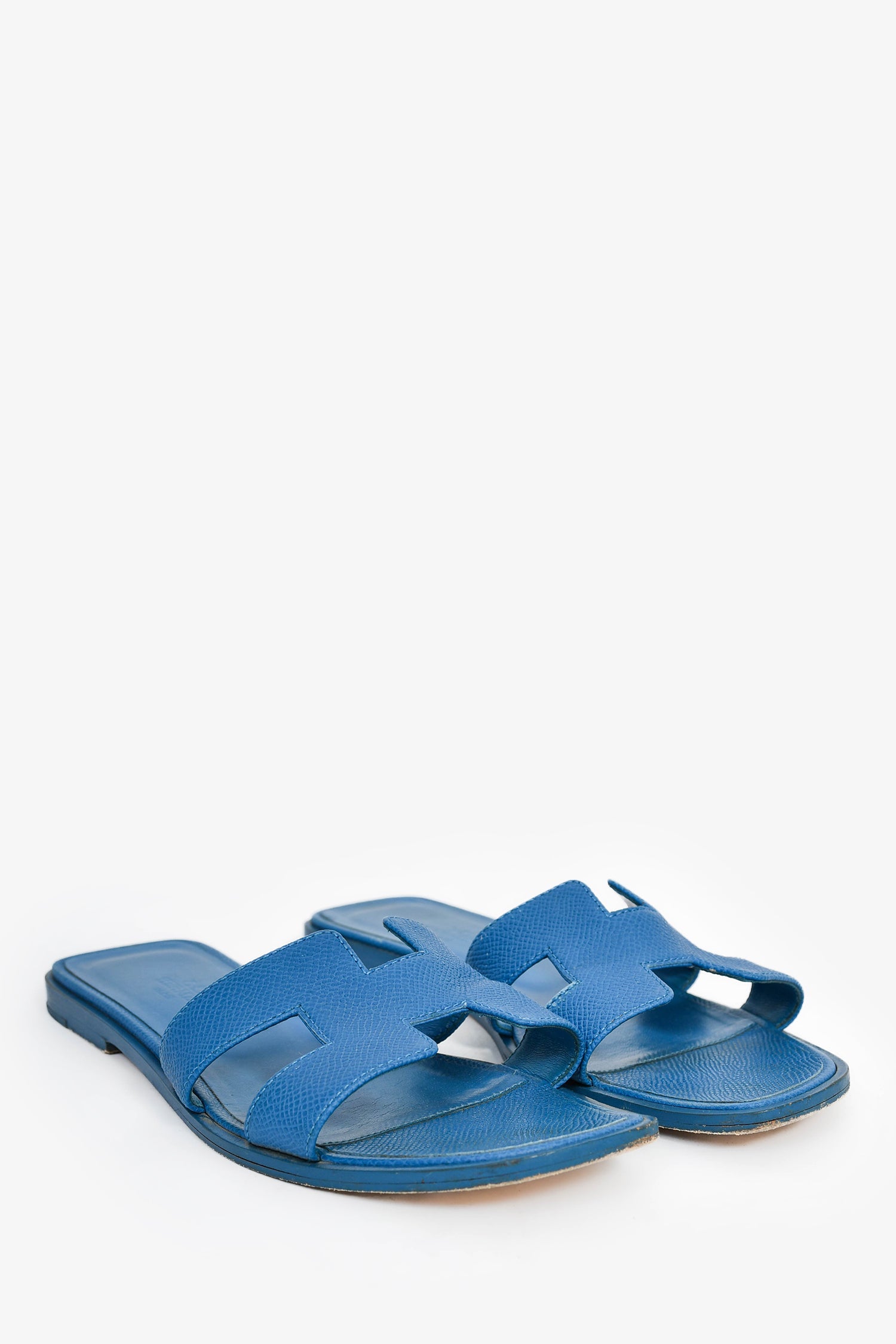 Hermès Blue Oran H Sandals Size 36.5