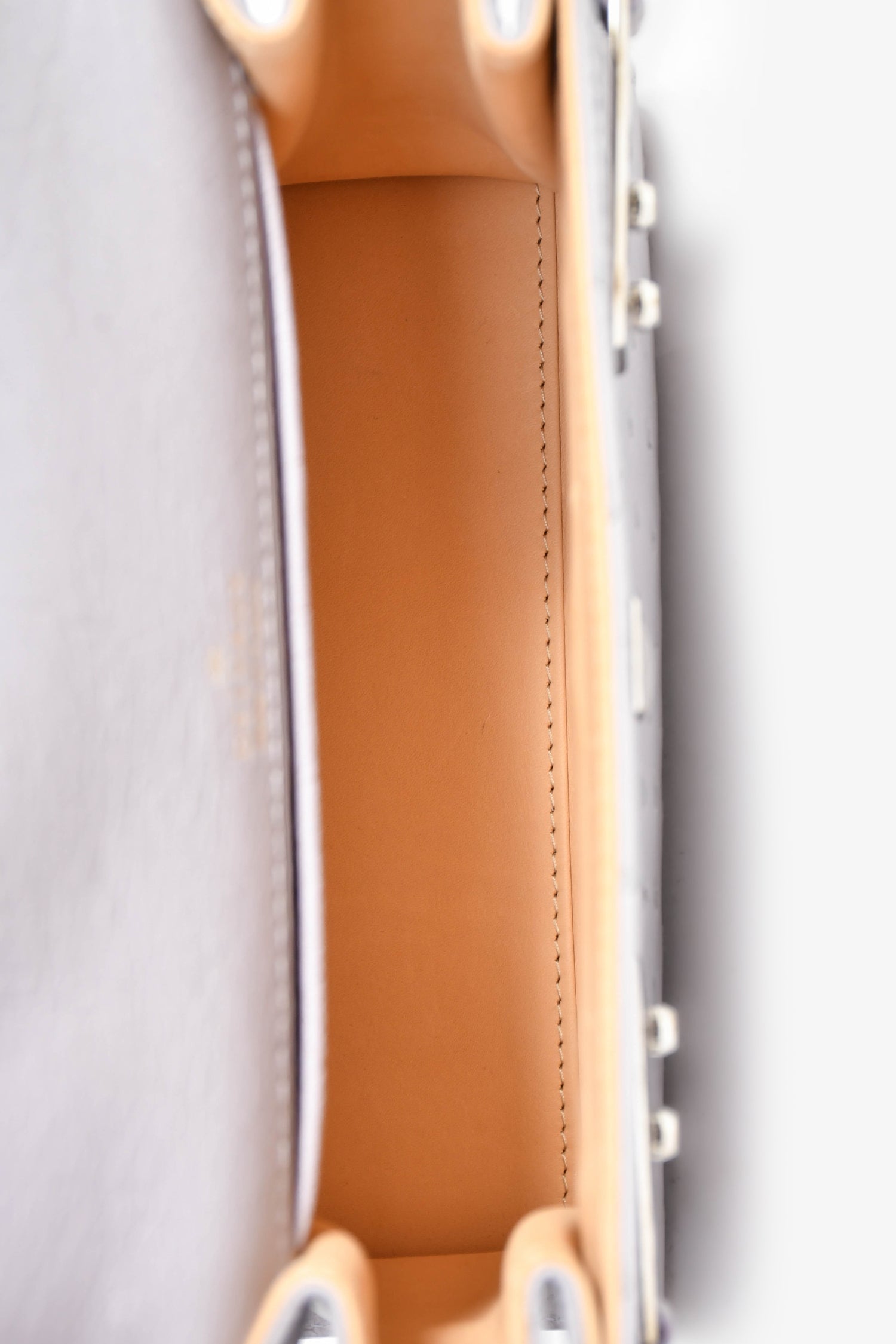 Delvaux Purplish Grey Ostrich Leather Tempete PM With Strap
