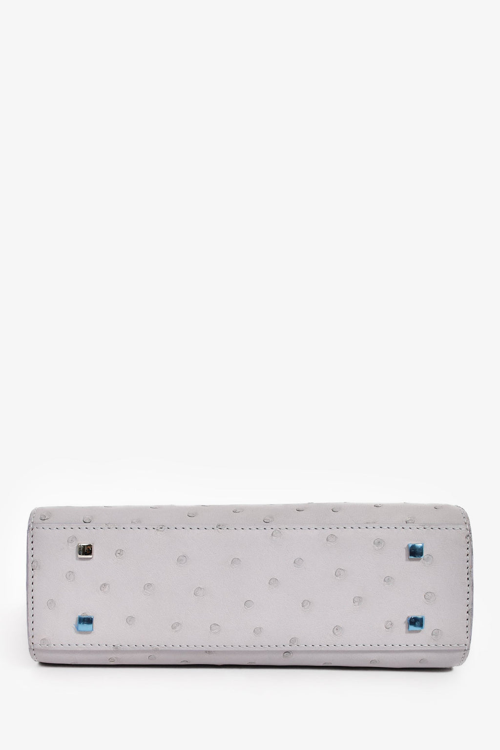 Delvaux Purplish Grey Ostrich Leather Tempete PM With Strap