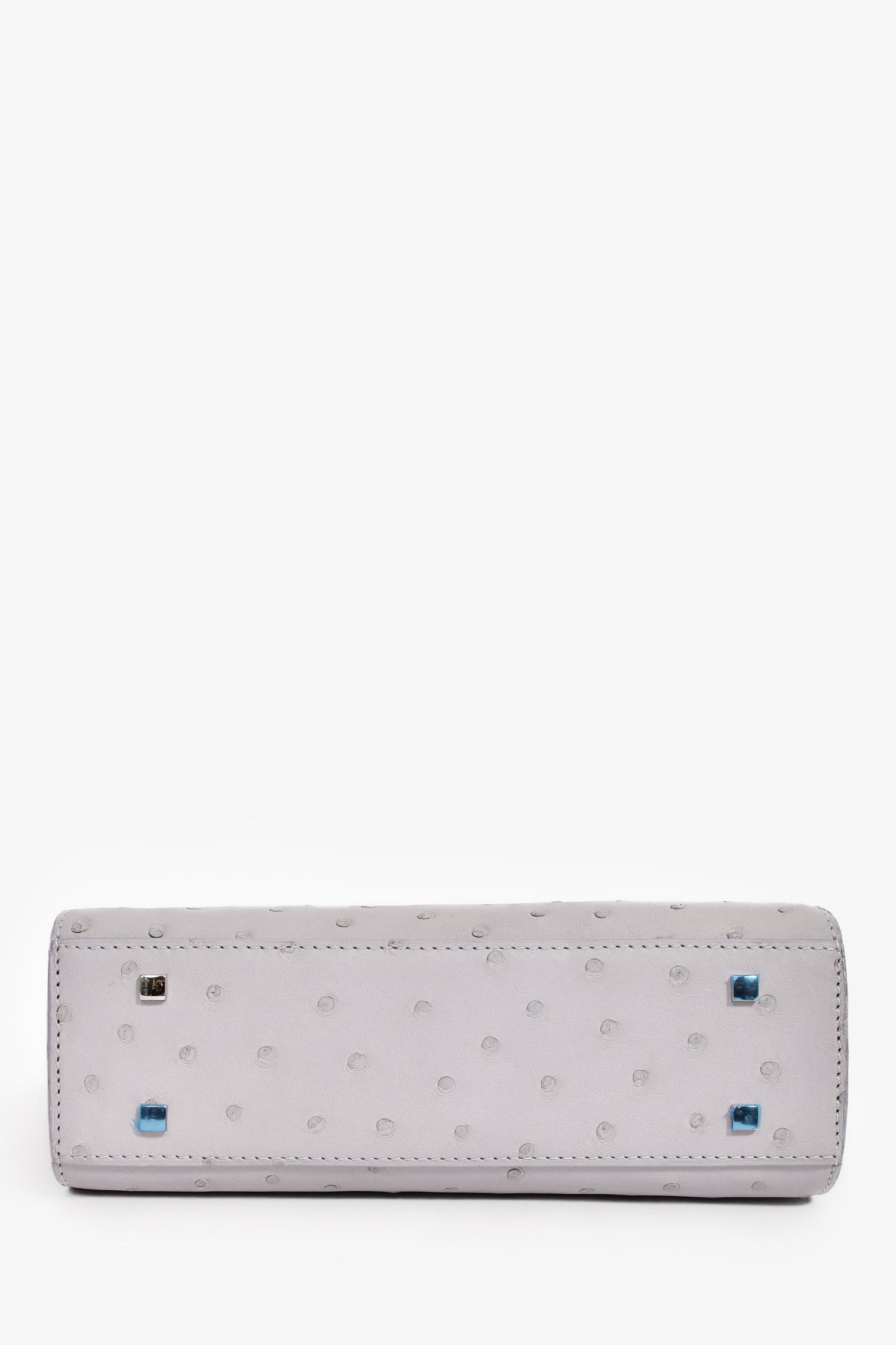 Delvaux Purplish Grey Ostrich Leather Tempete PM With Strap