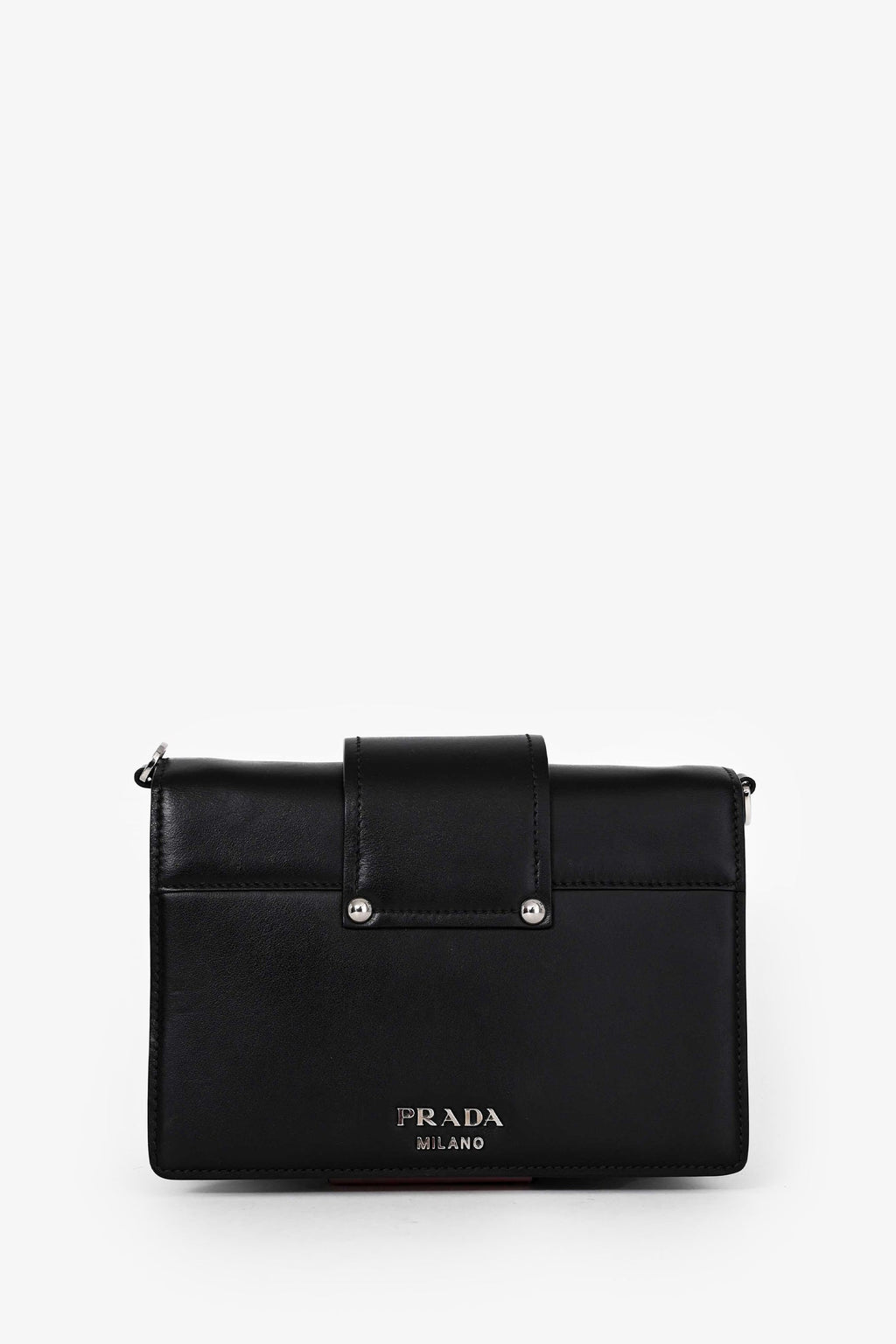 Prada Black/Pink Leather City Ribbon Plexi Bag