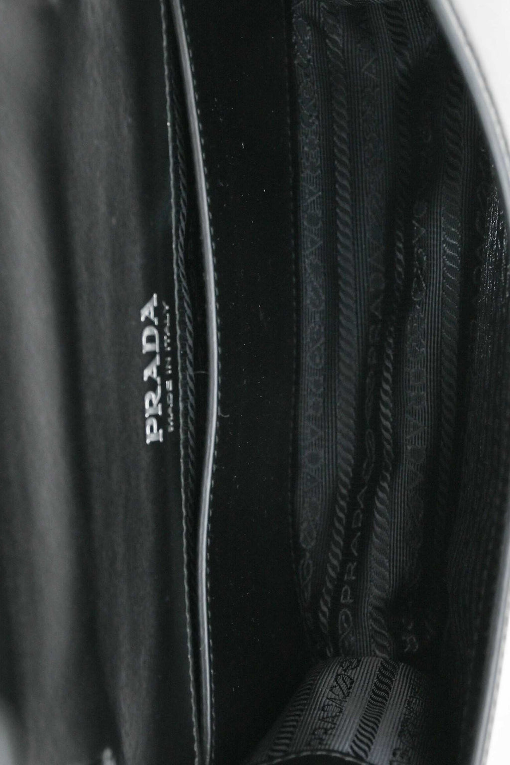 Prada Black/Pink Leather City Ribbon Plexi Bag