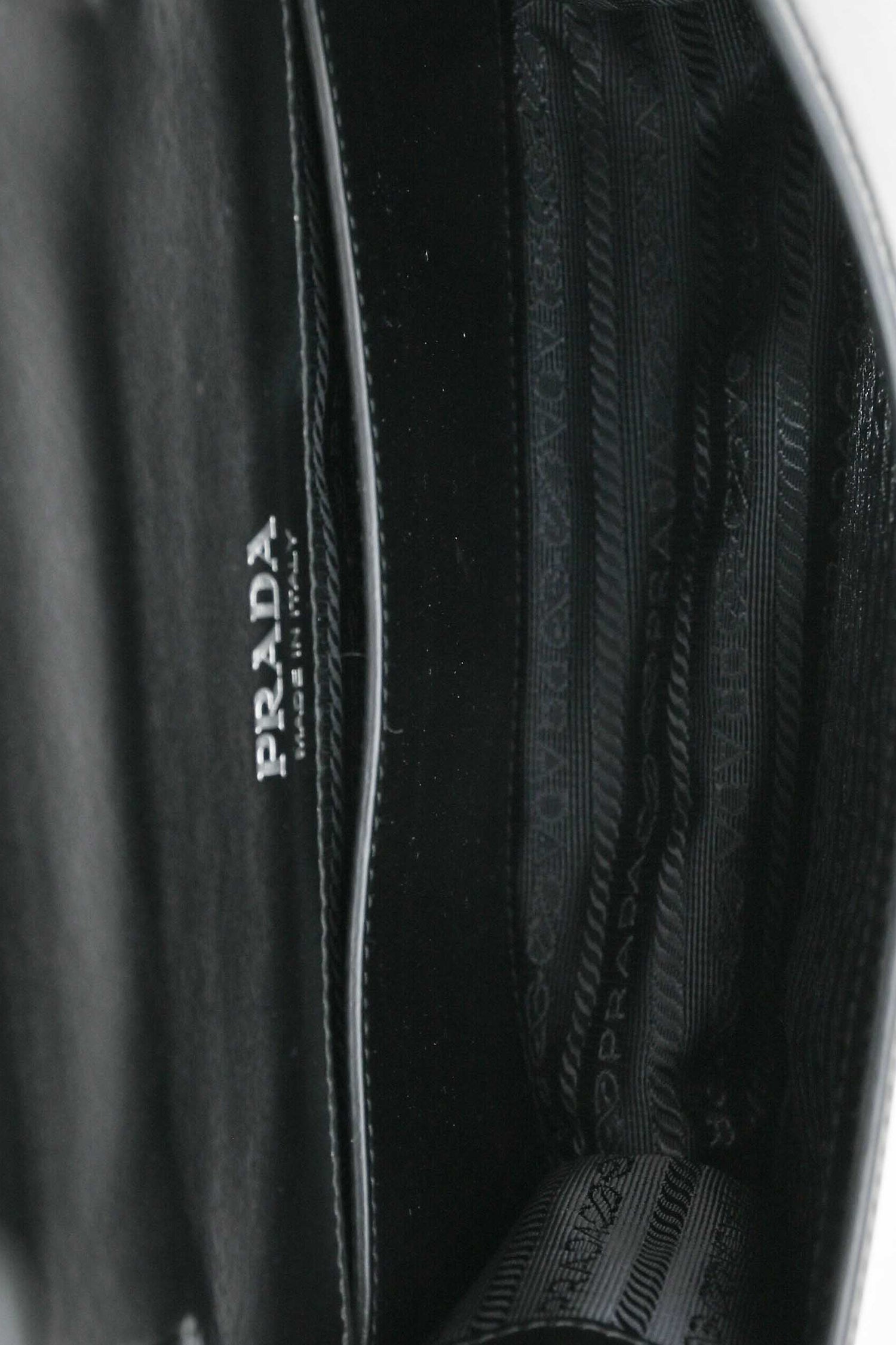 Prada Black/Pink Leather City Ribbon Plexi Bag