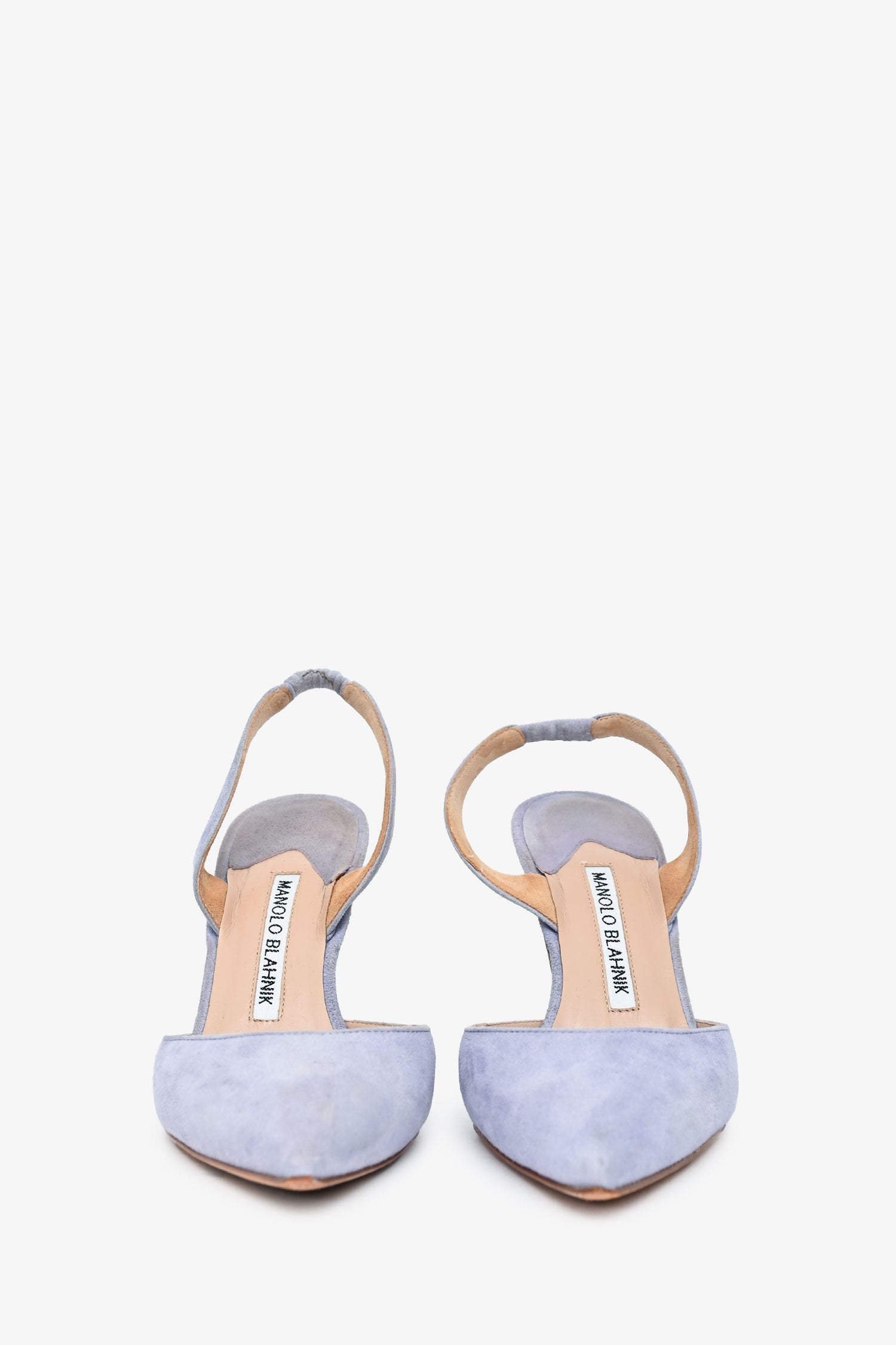 Manolo Blahnik Lilac Suede Leather Pointed Toe Slingback Size 35