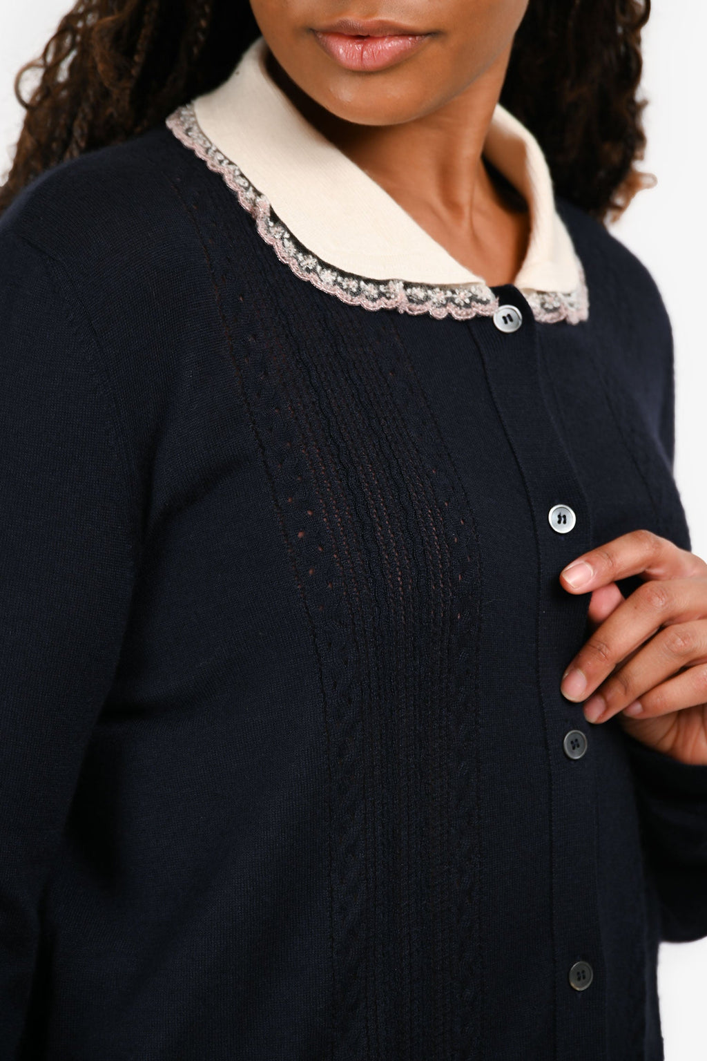 Miu Miu 2018 Navy Peter Pan Collar igan Size 46