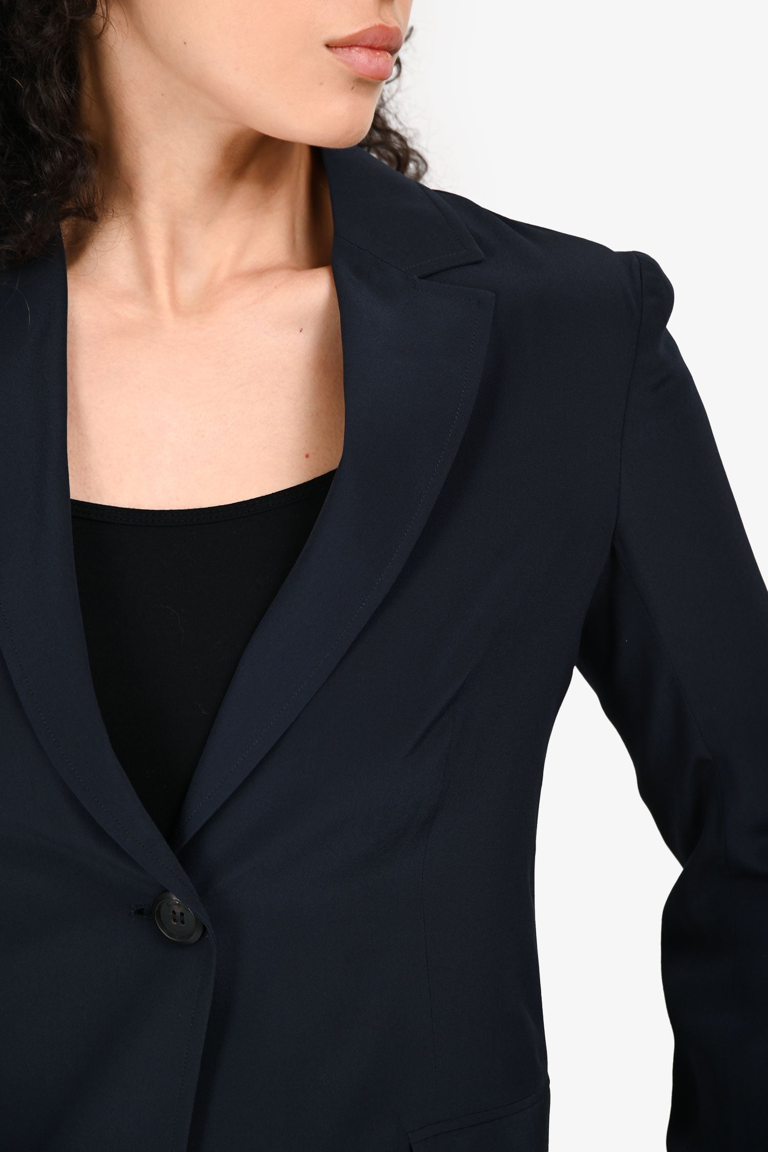Salvatore Ferragamo Navy Silk Blazer Size 38