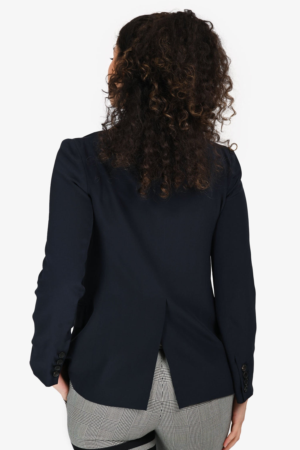 Salvatore Ferragamo Navy Silk Blazer Size 38