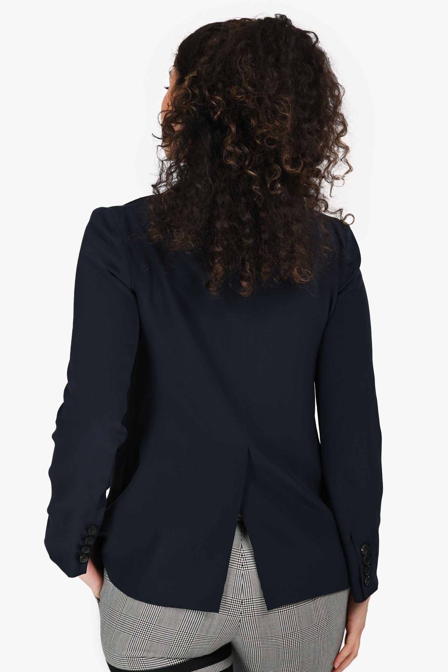 Salvatore Ferragamo Navy Silk Blazer Size 38