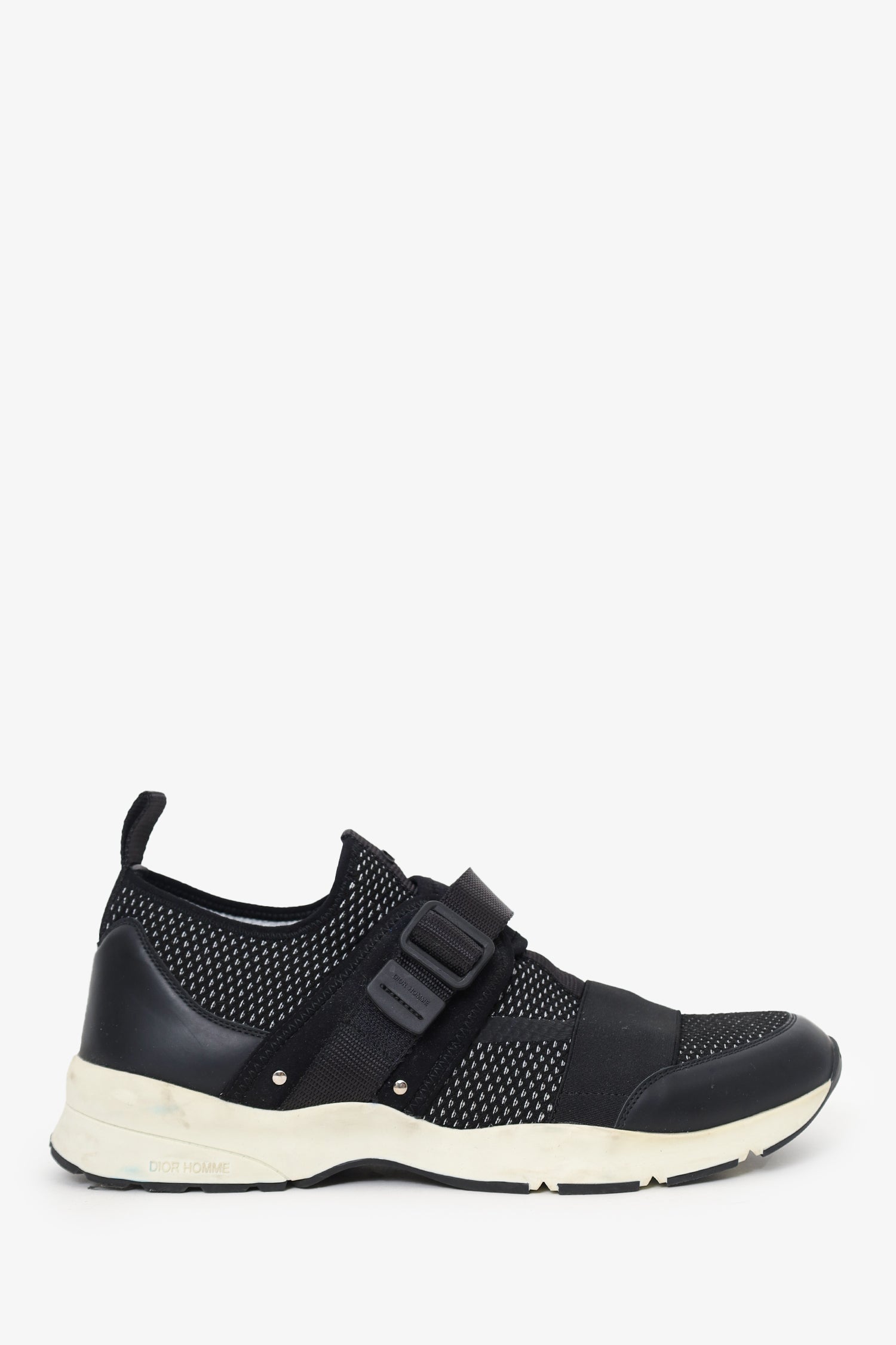 Christian Dior Black/White Buckle Detail Sneakers Size 44 Mens