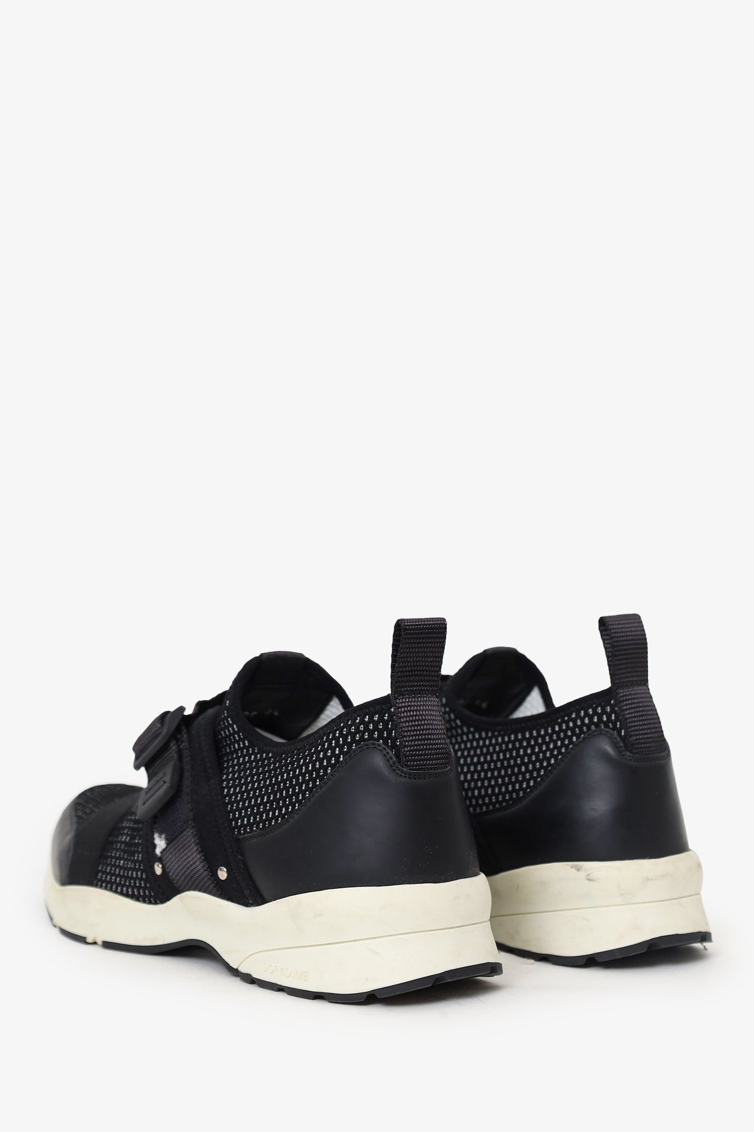 Christian Dior Black/White Buckle Detail Sneakers Size 44 Mens