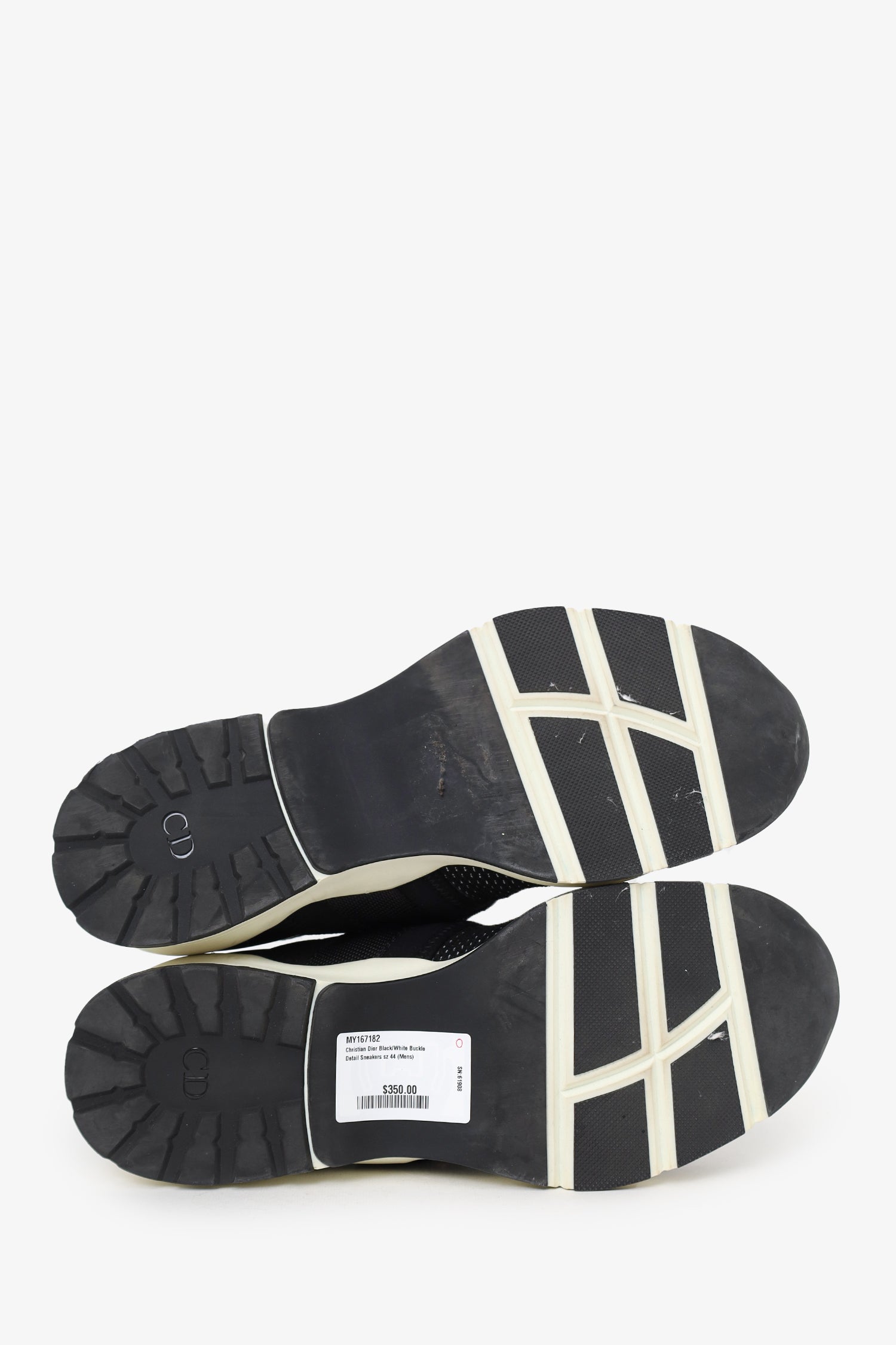 Christian Dior Black/White Buckle Detail Sneakers Size 44 Mens