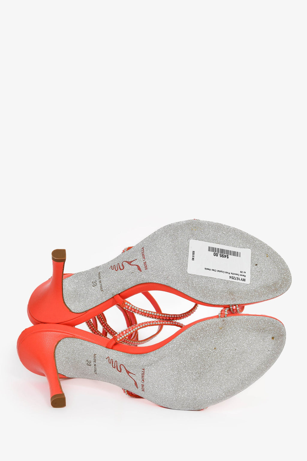 Rene Caovilla Coral Crystal Cleo Heels Size 39