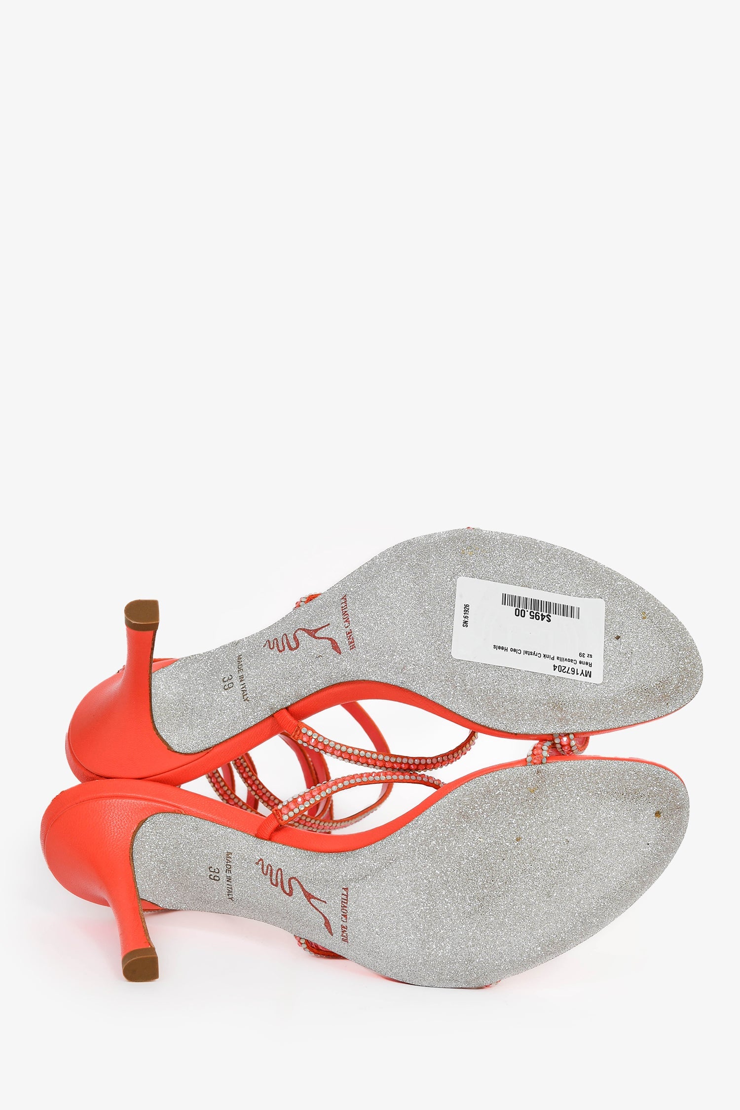 Rene Caovilla Coral Crystal Cleo Heels Size 39