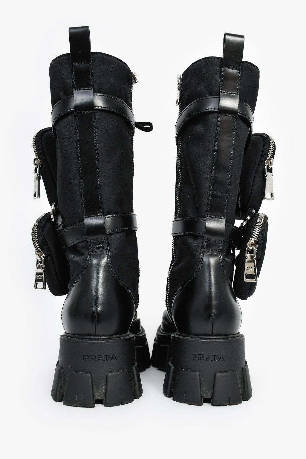 Prada Black Re-Nylon Boots with Pouch Size 38